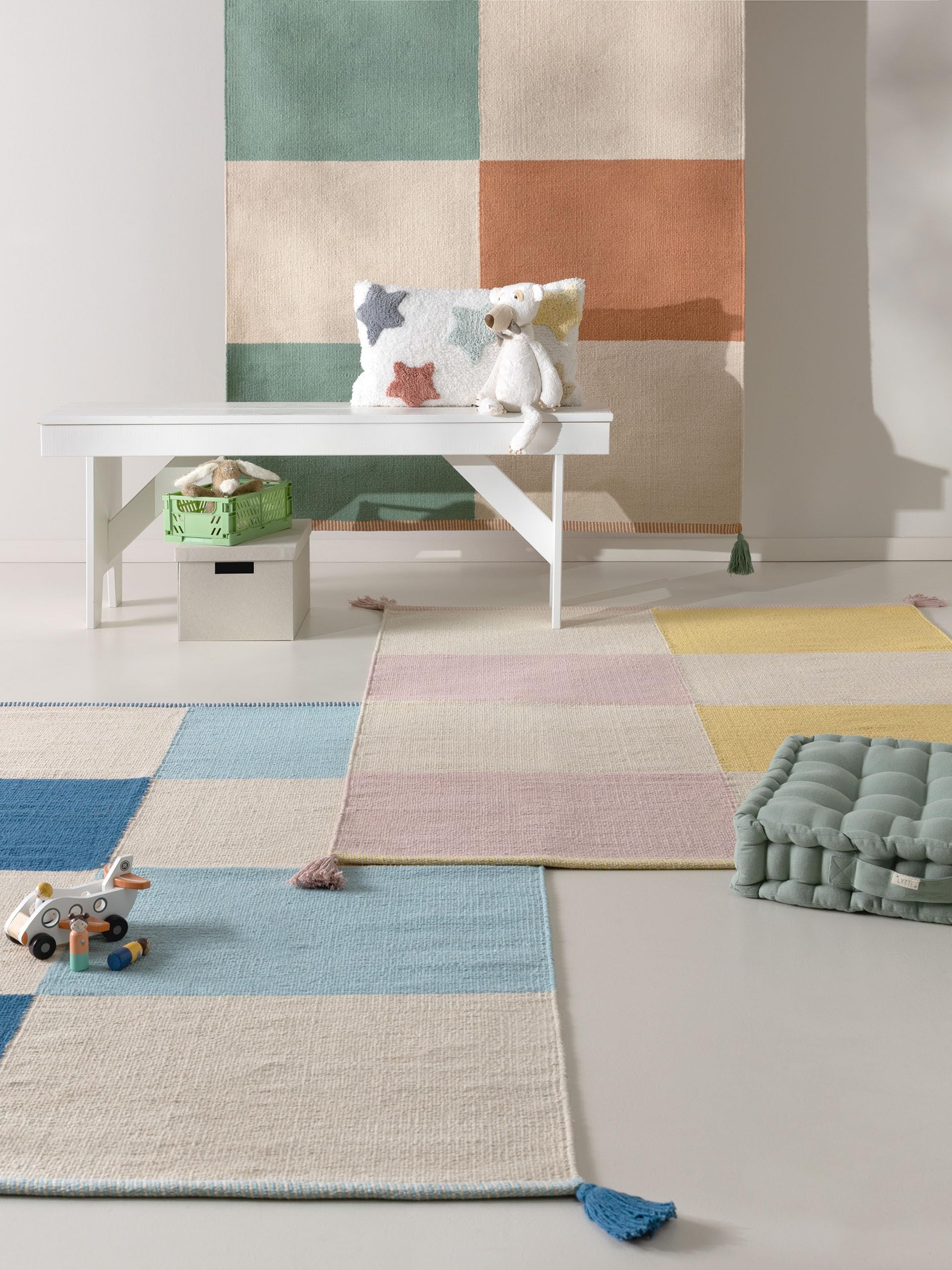 benuta Lytte Scandi Living - Alfombra infantil (120 x 170 cm, 100 % algodón), diseño de Anton