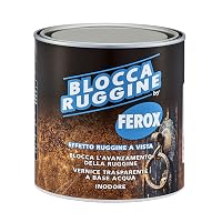 FEROX Bloccaruggine 750 ml, Smalto trasparente a base acqua per bloccare la ruggine