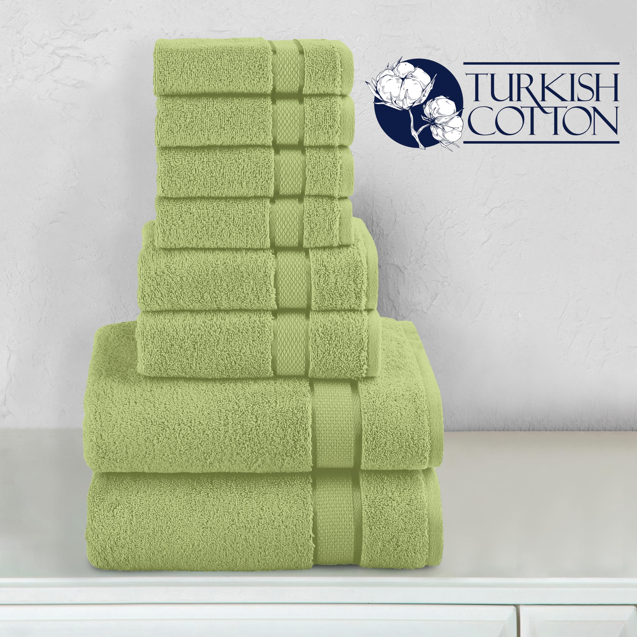 Elegant Comfort 8-częściowy zestaw ręczników z bawełny premium, zawiera 4 myjki, 2 ręczniki do rąk i 2 ręczniki kąpielowe, 100% bawełna turecka – bardzo chłonne i super miękkie ręczniki do łazienki,