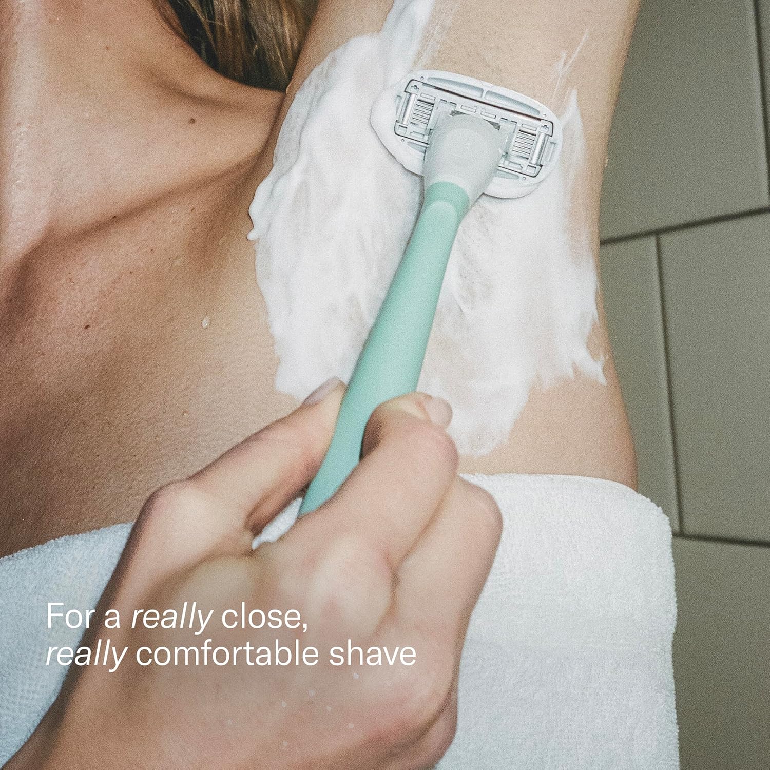 Flamingo 5-Blade Razors | for Women | Handle + Gel + Holder | Sage | Pack of 2