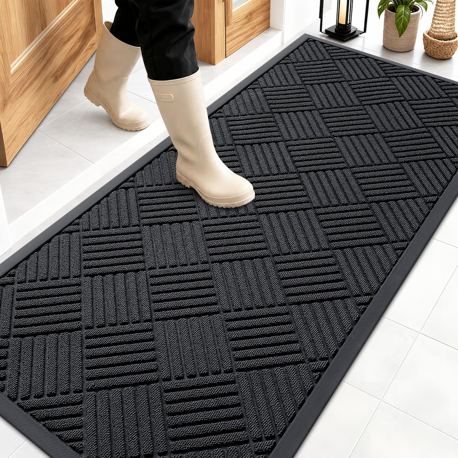 OLANLY Front Door Mat Outside Entrance 59x23, Waterproof Heavy-Duty Doormat