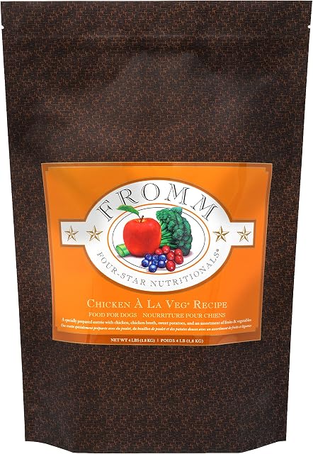 Fromm Four-Star Nutritionals Chicken A La Veg Dog Food - Premium Dry Dog Food - Chicken Recipe - 4 lb