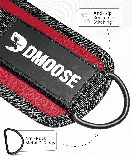 Miniatura 3 de DMoose - Correa de tobillo para máquina de cable, talla única, con acolchado de alta calidad, puños de tobillo para entrenamiento, entrenamiento de
