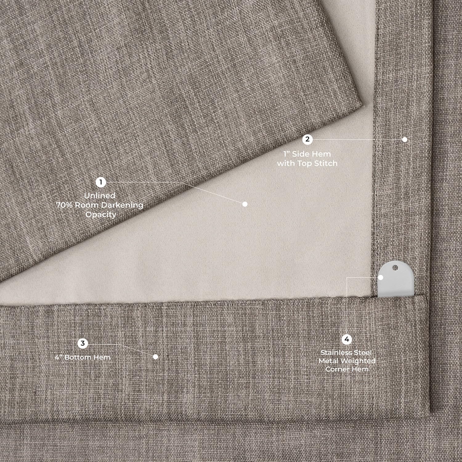 HPD Half Price Drapes Cortinas de Lino sintético con Textura para oscurecer la habitación, para Dormitorio, 100 Pulgadas de Ancho x 108 Pulgadas de Largo, Cortinas Extra Anchas para Sala de Estar,