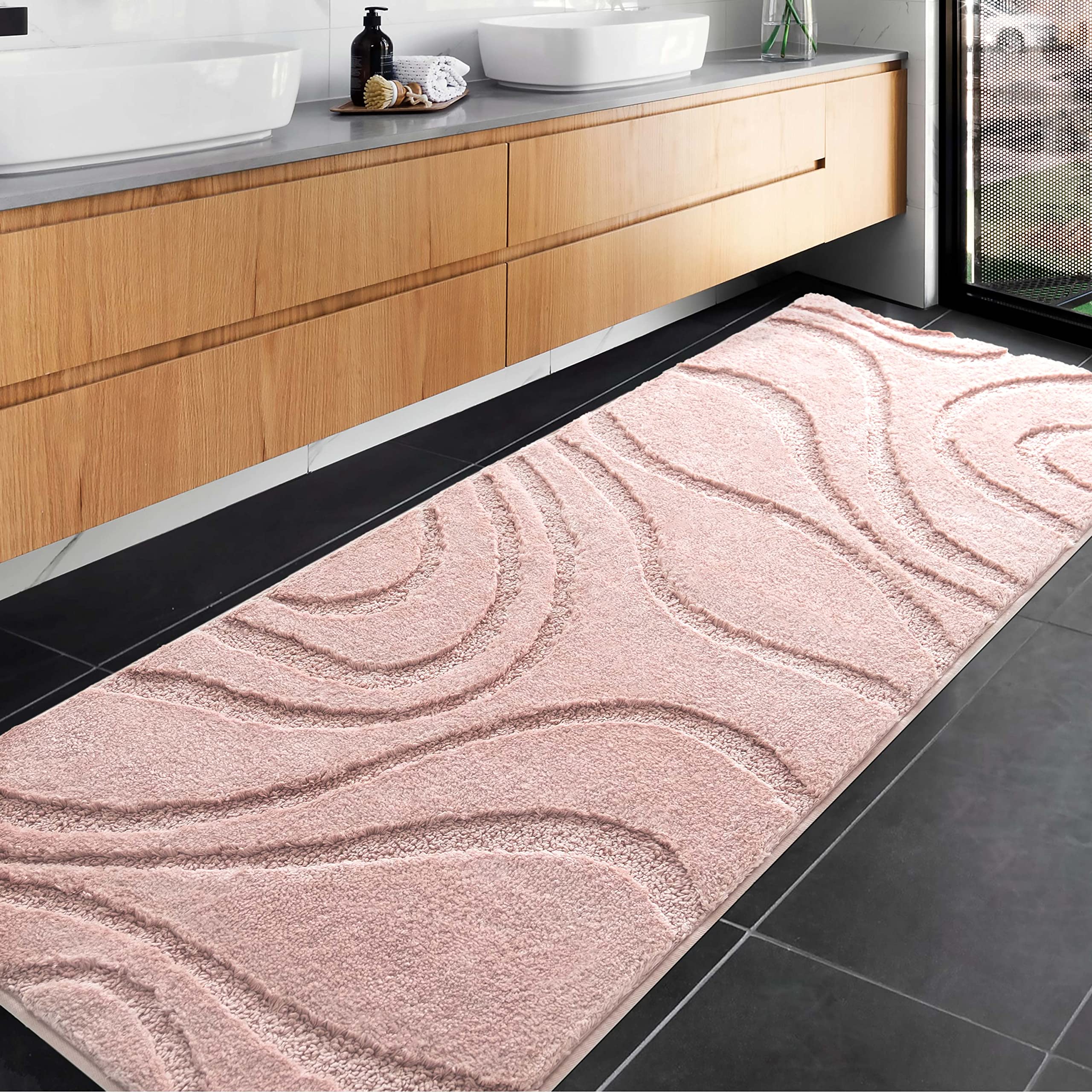 DEXDE Bathroom Rugs Runner 24 x 60 Inch, Extra Long Bathroom Rug Non