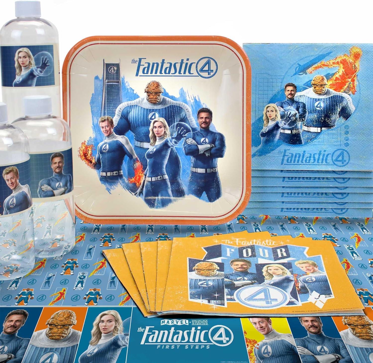 Fantastic Four Party Supplies - Basic Party Pack for 16 Guests | Marvel's Superhero Theme