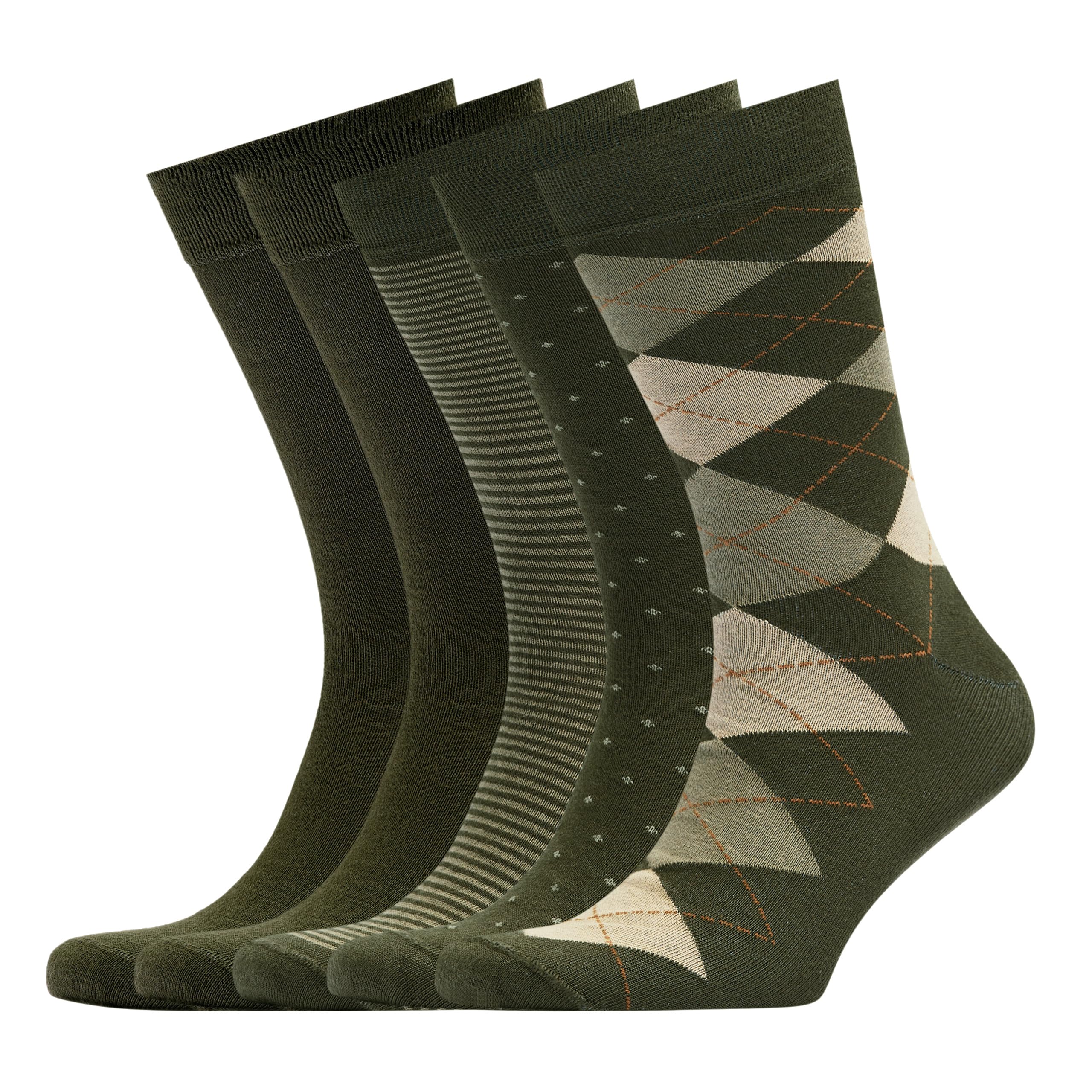 VRD Men's Dress Socks Bamboo Rayon, 5-Pack Crew Socks, Multiple Colors and Designs, Shoe Size 8-13, Gift Box
