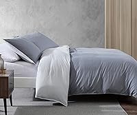 Vista 4 de Kenneth Cole New York - Juego de funda de edredón tamaño Queen, ropa de cama reversible de algodón con fundas a juego, decoración del hogar