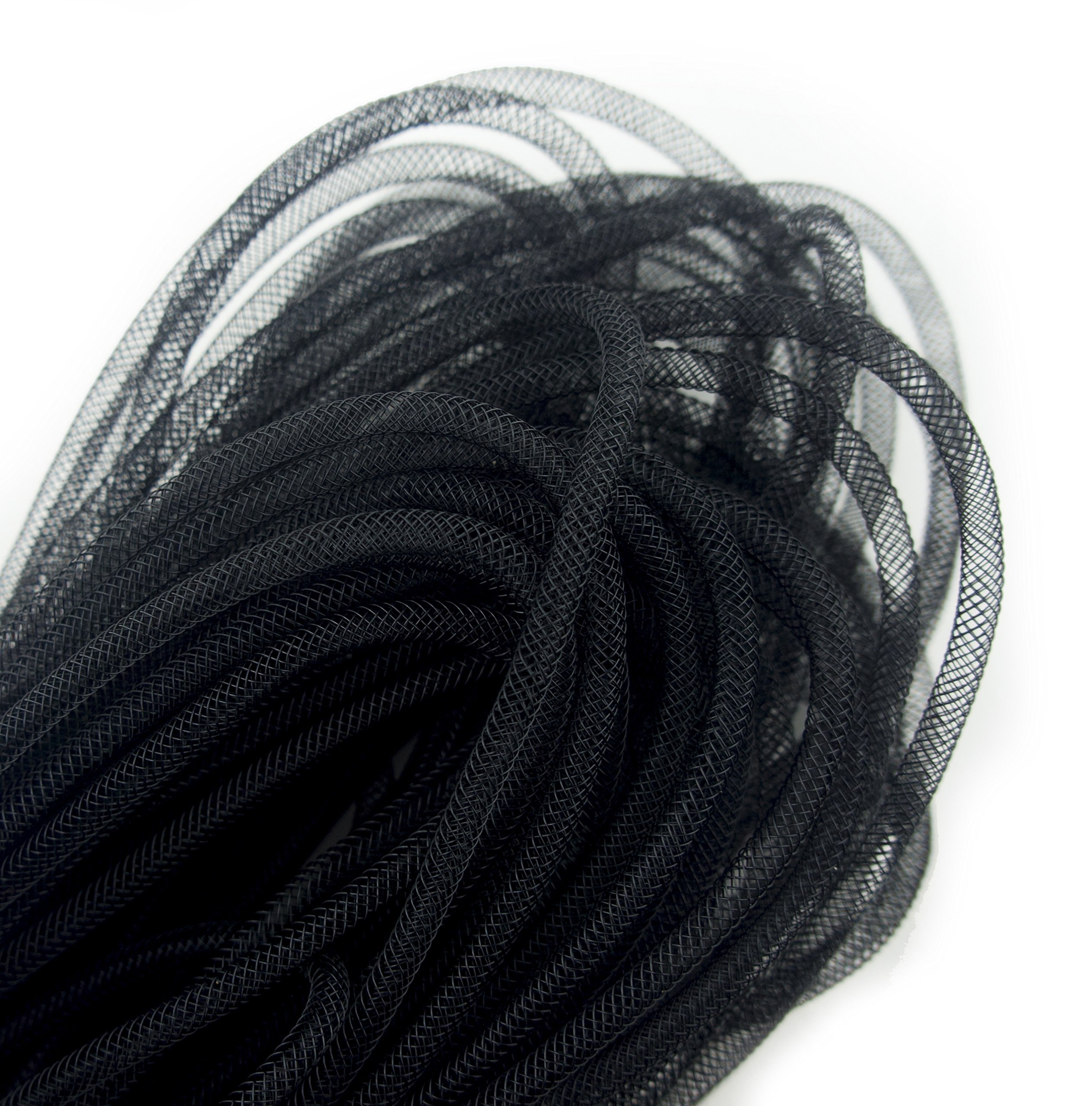 Hand® elastico leggero modisteria tubolare Crin Trim - diametro 4 mm, appx 30 metri per confezione - Nero