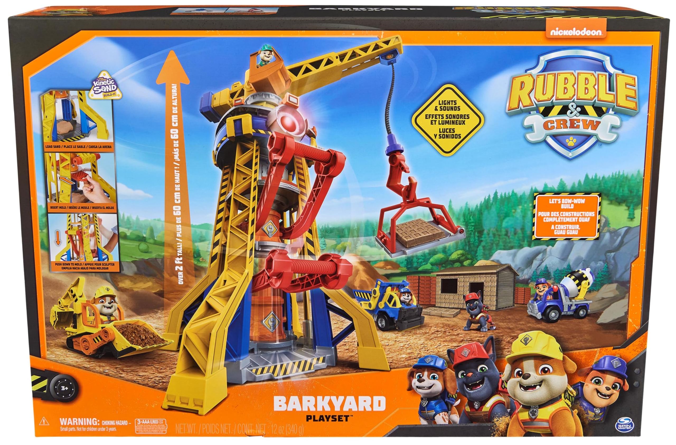 Ruben & Compagnie - Brico Park - Grue de Chantier Interactive - Véhicule Figurine Ruben Et Compagnie À Collectionner - Avec Sable Magique Kinetic Sand - Pat Patrouille Jouet - Jouet Enfant 3 Ans et +