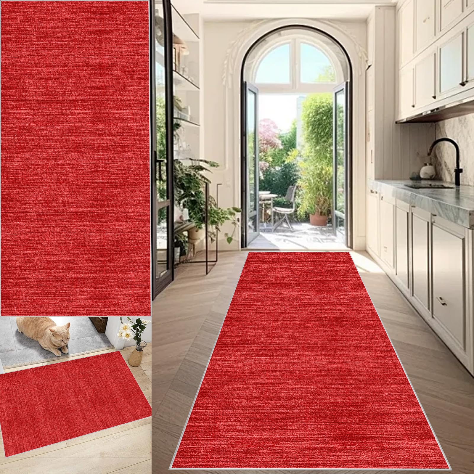 Long Carpet Runners for Hallway Non Slip 50 x 80 cm Rugs Runner for Hallways Floor Mat for Entryway Bedroom Kitchen, Extra Long Hallway Hall Runner Narrow Rugs Washable Carpet Runner for Kitchen