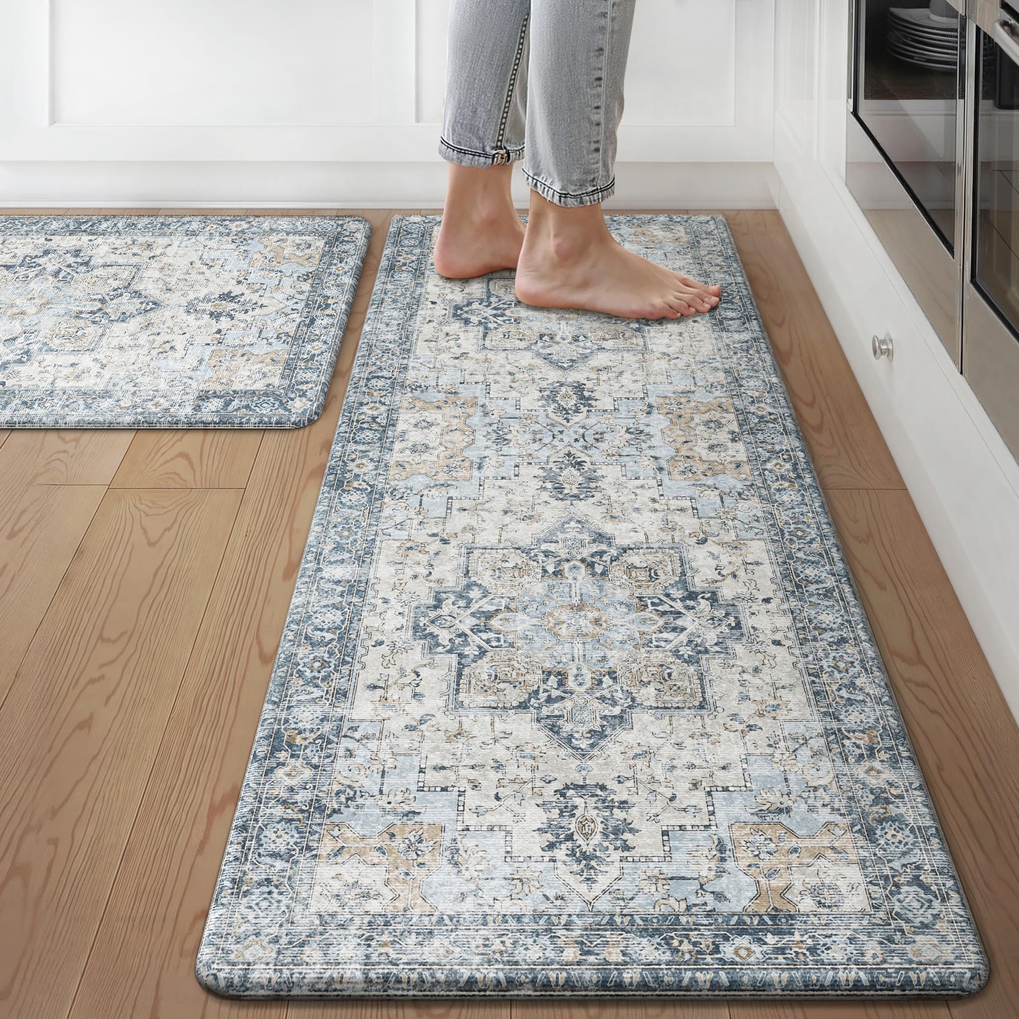 Lemon Kitchen Mats For Floor Anti Fatigue Mats For Kitchen Floor Cushioned Non Skid Memory Foam Kitchen Rug And Mats For Bedroom Office Sink Laundry,47" X 17.3