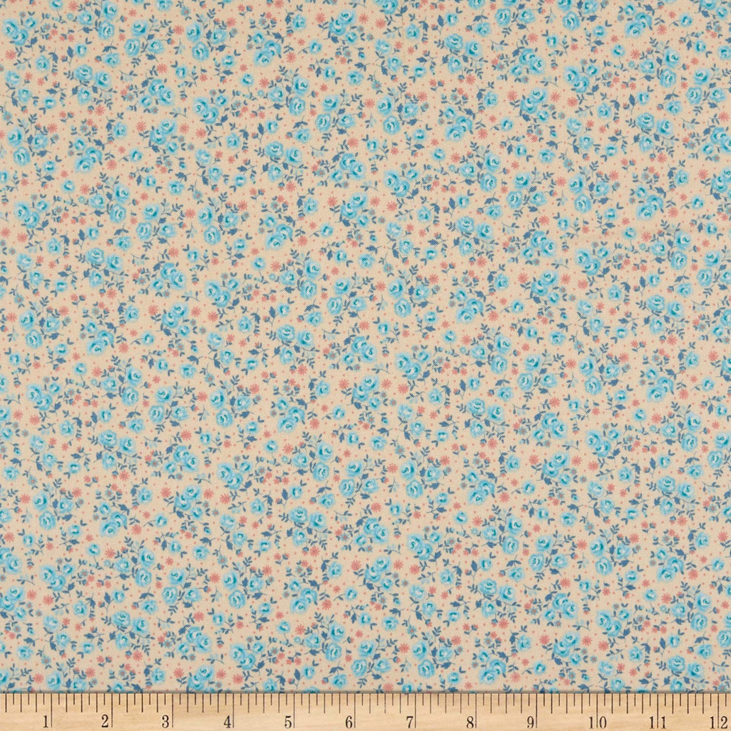 Andover/Makower UK Stitch in Time Ditzy Floral Cream Fabric by The Yard