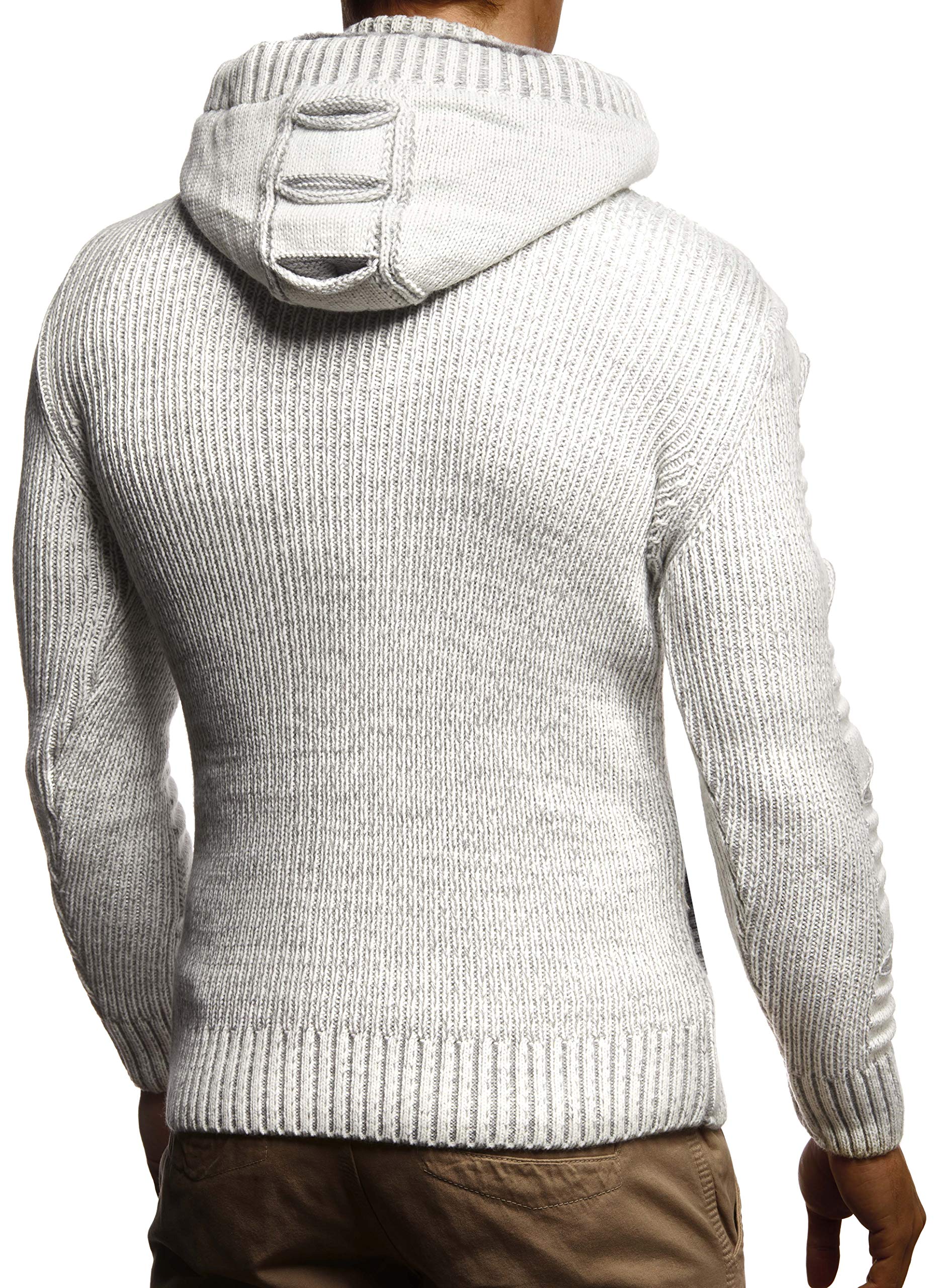Leif Nelson Giacca Uomo in Maglia con Cappuccio Cardigan LN-5605