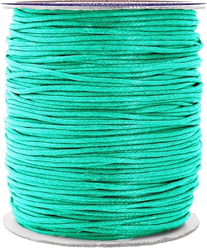 Vista 110 de Mandala Crafts Cordón encerado rosa intenso de 0.079 in para hacer joyas, 109 yardas, cuerda de algodón encerado rosa intenso para joyería, pulsera