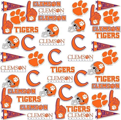 Miniatura 1 de Clemson University - Paquete variado de 50 calcomanías de vinilo grandes de lujo, para laptop, botella de agua, álbumes de recortes, tableta,
