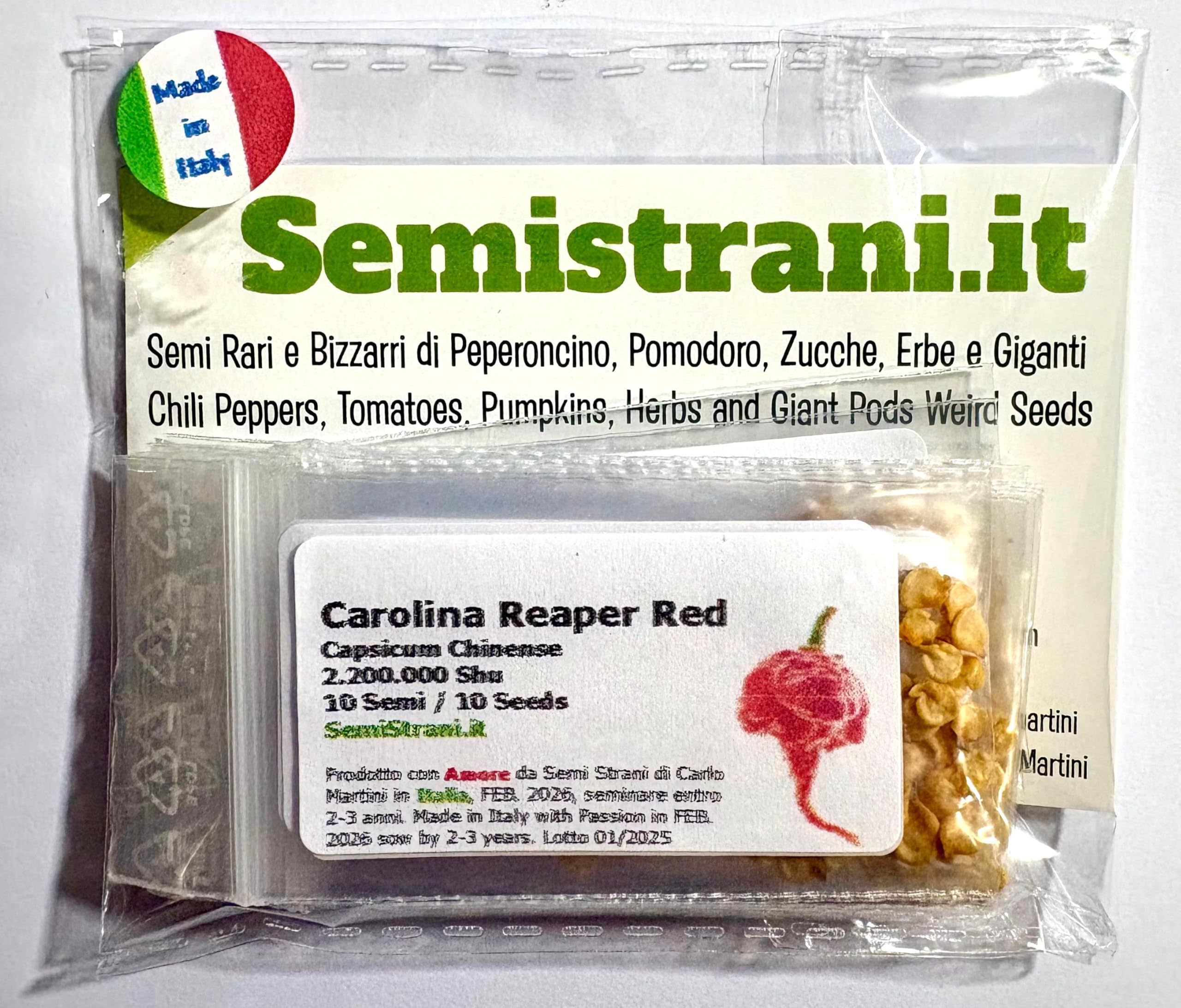SEMISTRANI.IT - 120 Semi Peperoncino In 12 Varietà Delle Più Piccanti e Gustose Del Mondo, Coll. 2 + Guida Coltivazione: CAROLINA REAPER, SCORPION, BORG 9, HABANERO, FATALII, ACRATA, JALAPENO, etc