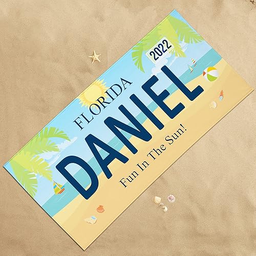 Miniatura 8 de Let's Make Memories Toalla de playa personalizada, mensaje en arena, toalla de piscina, toalla de playa, boda, vacaciones en la playa, vacaciones