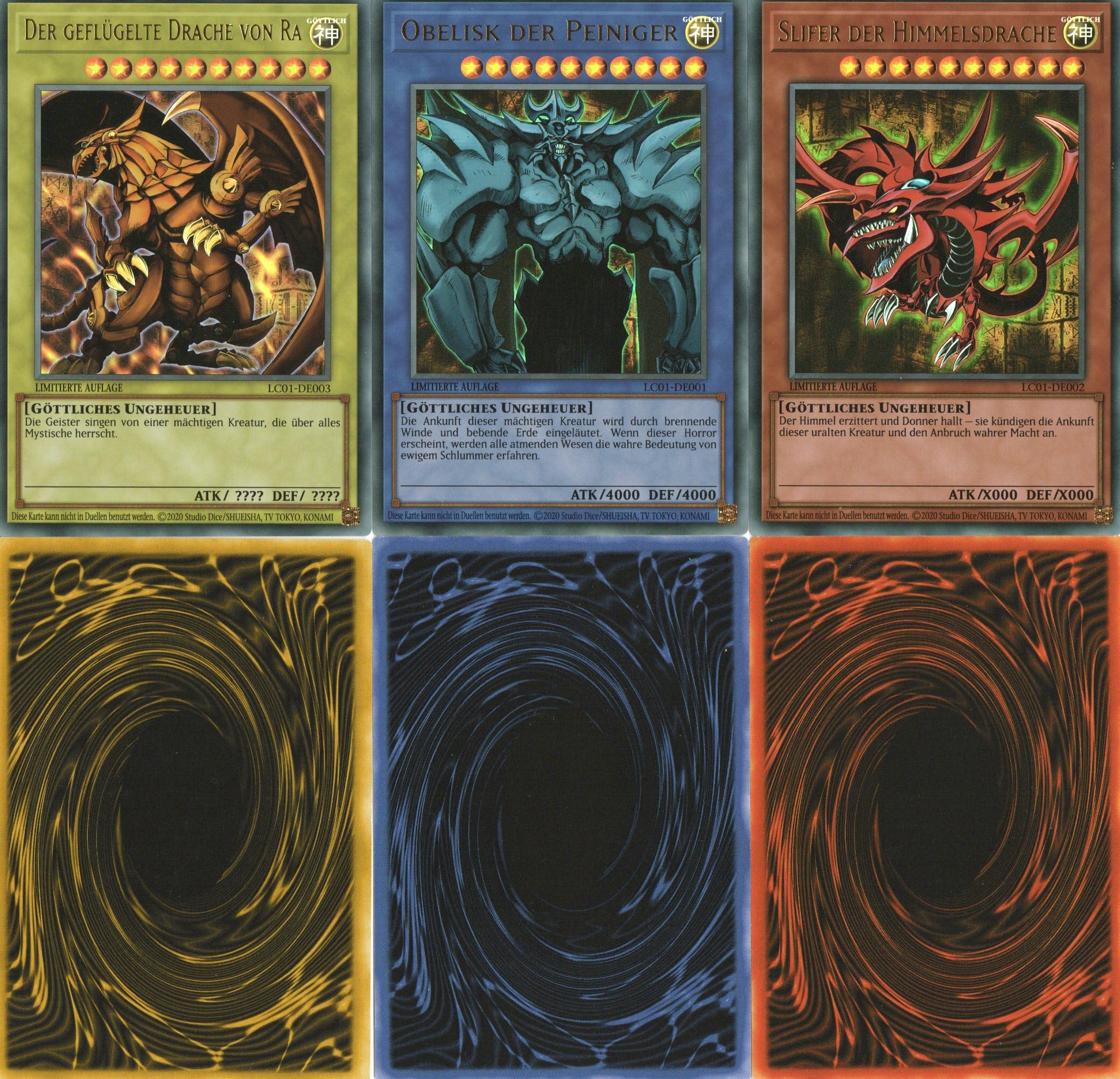 back of yugioh god cards Yu-Gi-O Egyptian Gods Complete Set - Ultra Rare - Limited Edition The 49 Best Cast Condition - SKU:LP - 35155 Spearow