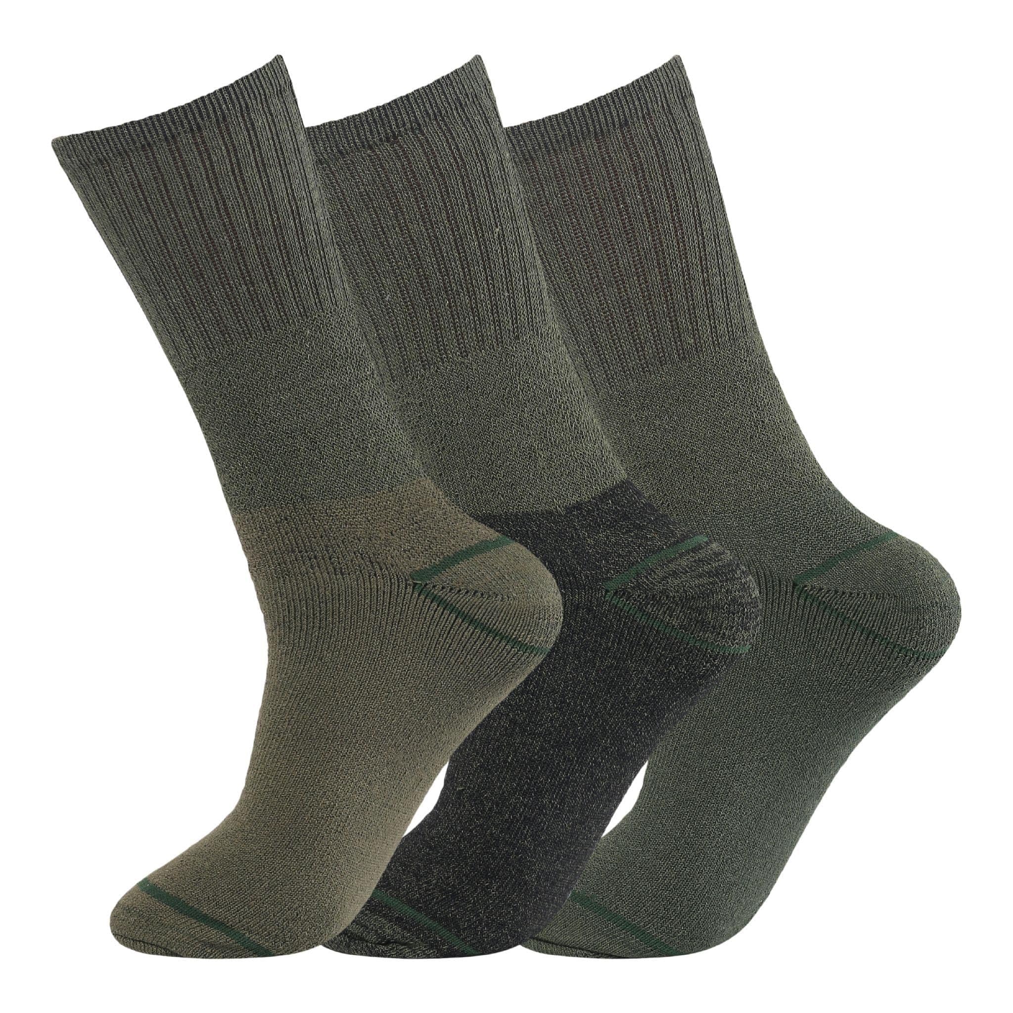 Fia DirectMens Army Work Crew Length Socks Thermal Long Military Hiking Socks Size UK 6-11 EU 39-45 (Pack Of 6 (Military Green))
