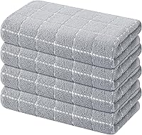 Vista 38 de Mordimy - Paños de cocina de 100% algodón de rizo, paños de cocina suaves y absorbentes a cuadros, trapos para lavar platos de secado rápido, Negro