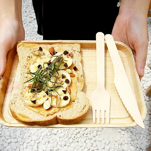 Miniatura 4 de EQUO Cucharas desechables de madera (paquete de 15)  Sin plástico, compostables en el hogar, utensilios seguros para el calor, para fiestas,