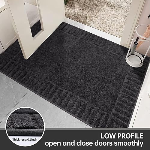 Miniatura 4 de BEQHAUSE Door-Mat - Tapete antideslizante para puertas principales, de perfil bajo, para la entrada de la puerta principal, resistente a la
