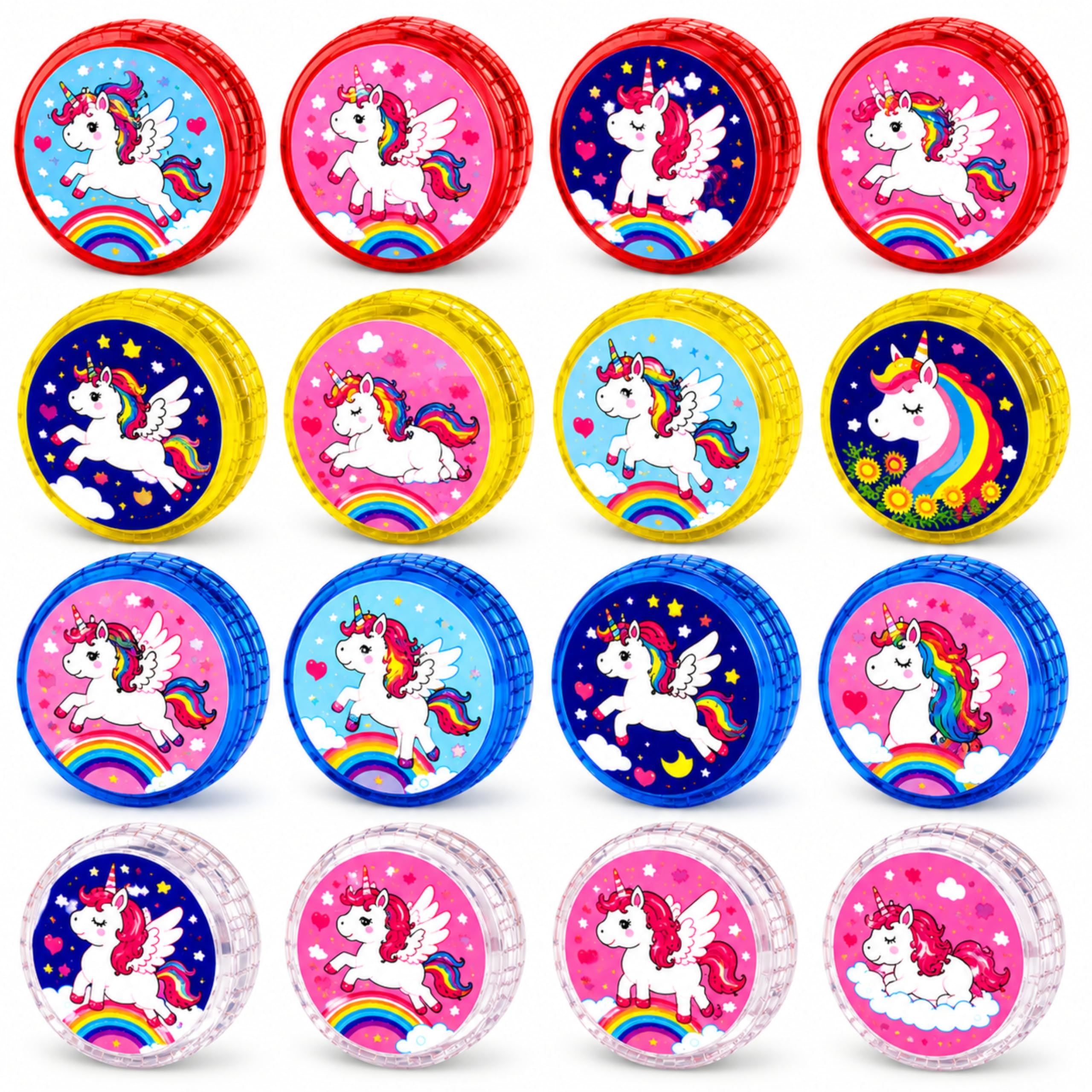 12 Pack Unicorn LED Light Up Yoyo Toys for Kids, Responsive Beginner Yo Yo with Flashing LED Lights
