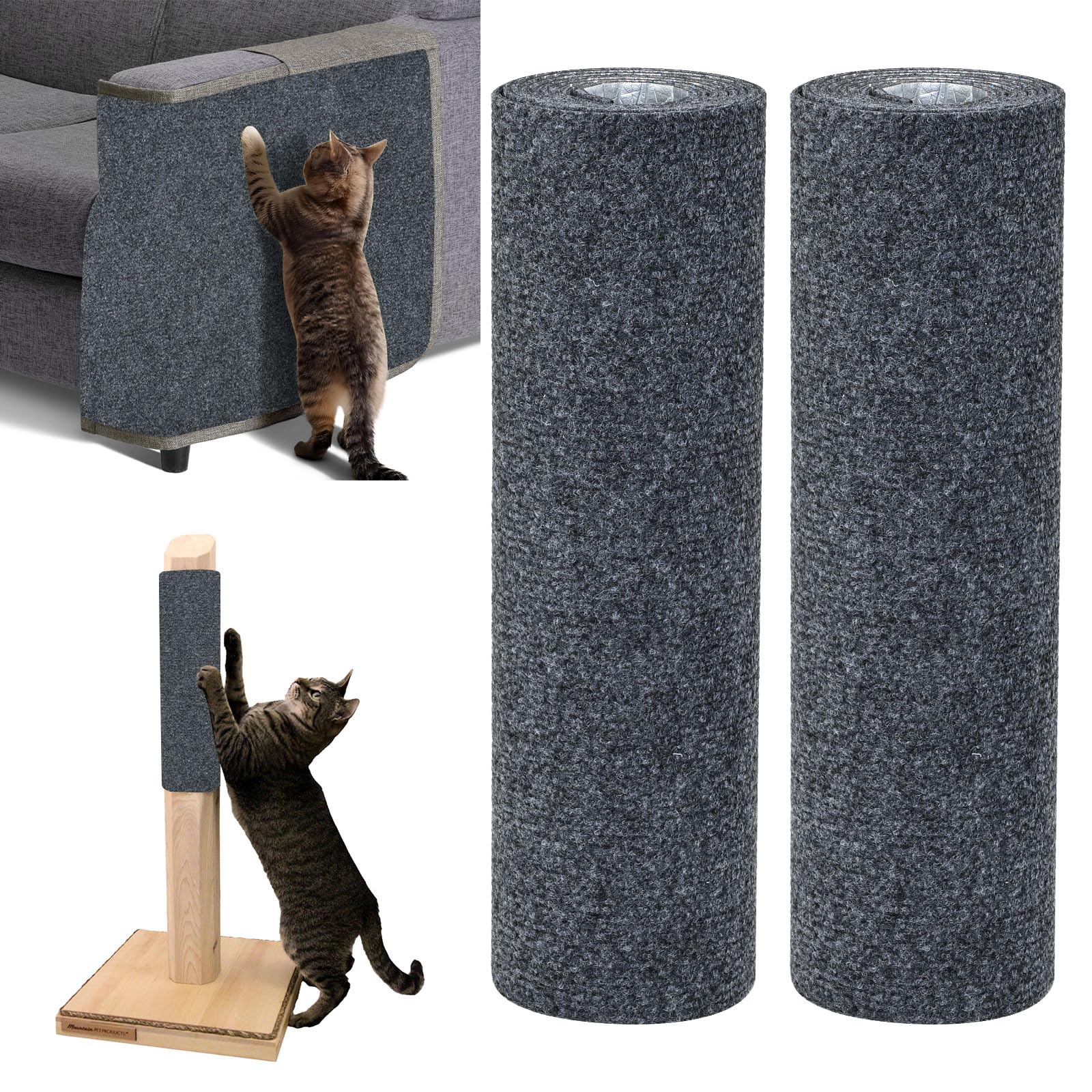 TEUYOE 2 Stück Kratzmatte Selbstklebend, 40 * 200cm Kratztep