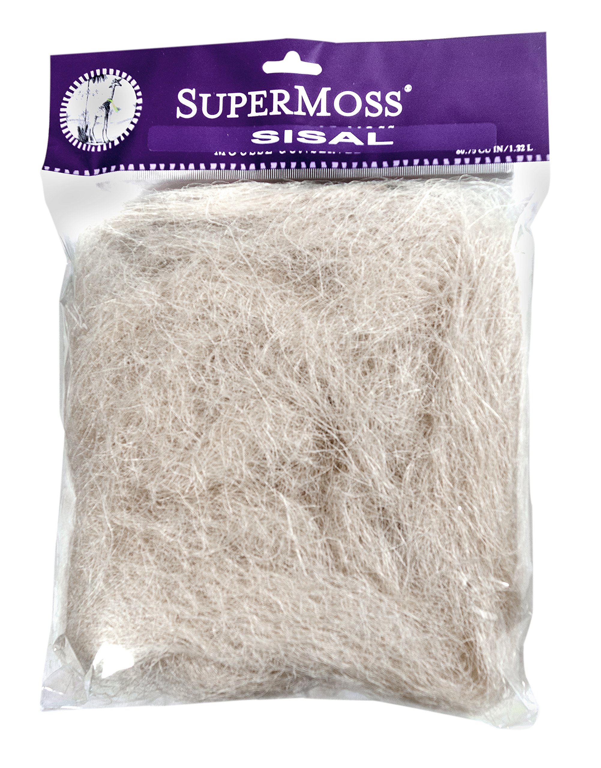SuperMoss Enchanting Home and Kitchen Décor for Potted Plants Indoor Gardens Crafters Choice for Faux and Live Sisal Moss Perfect for Table Runners and Wall Art Bleached Appx 2oz