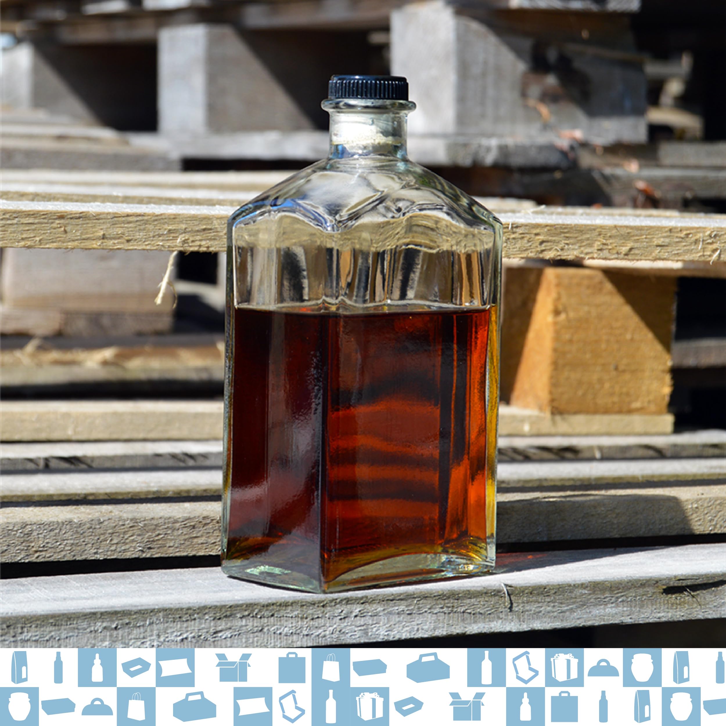 Bottiglie Di Vetro Di Lusso Espirito Rebelde - Set Da 5 Da 500 Ml Con Tappi Argentati, Ideali Per Liquori E Bevande - Foto 6