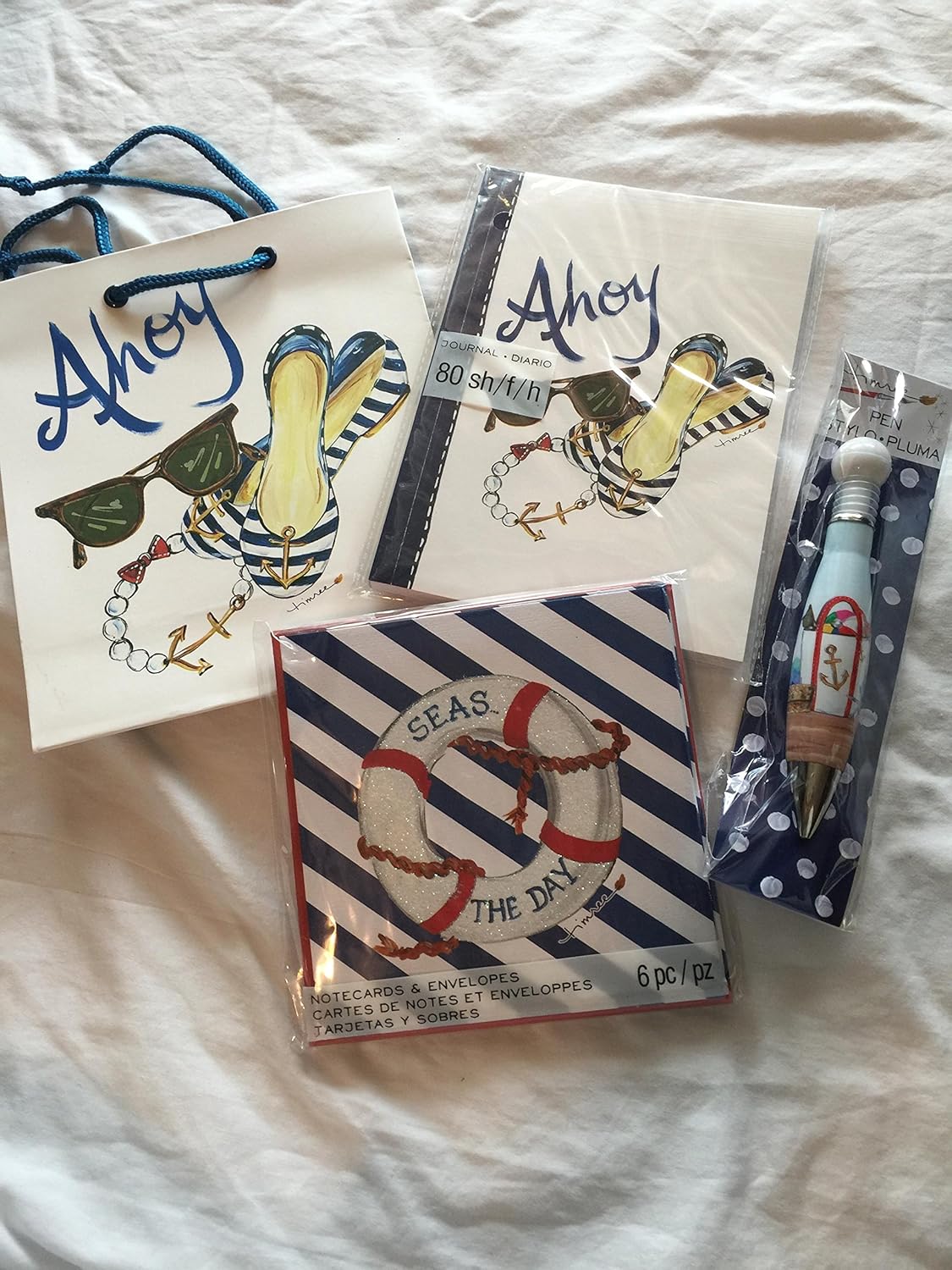 4 Piece Cruise/Sailing/Boat Stationery Set Gift Bag