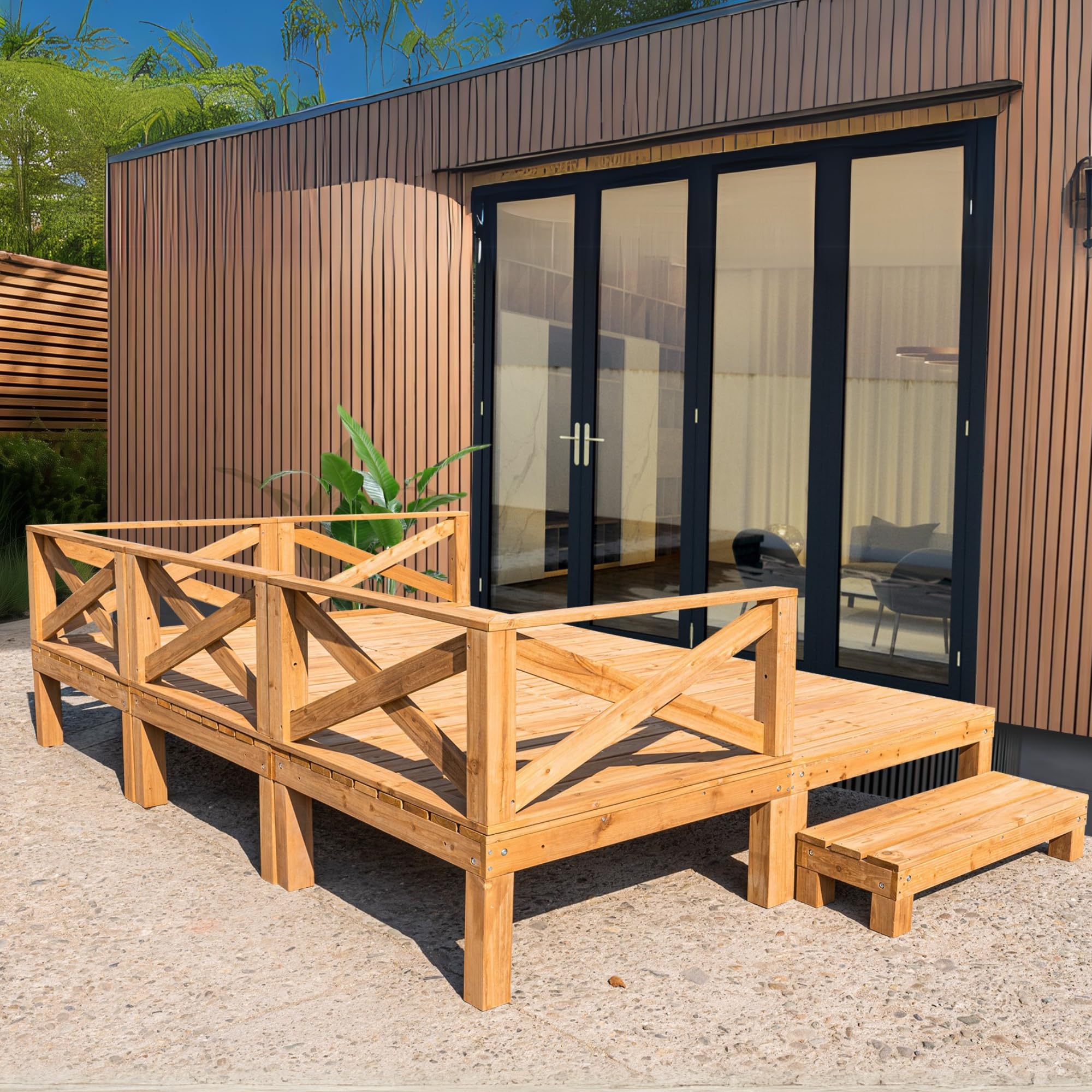 ラスト1点！ウッドデッキ 天然木 キット 13点セット ウッドパネル ラスト1点！ウッドデッキ 天然木 キット 13点セット ウッドパネル