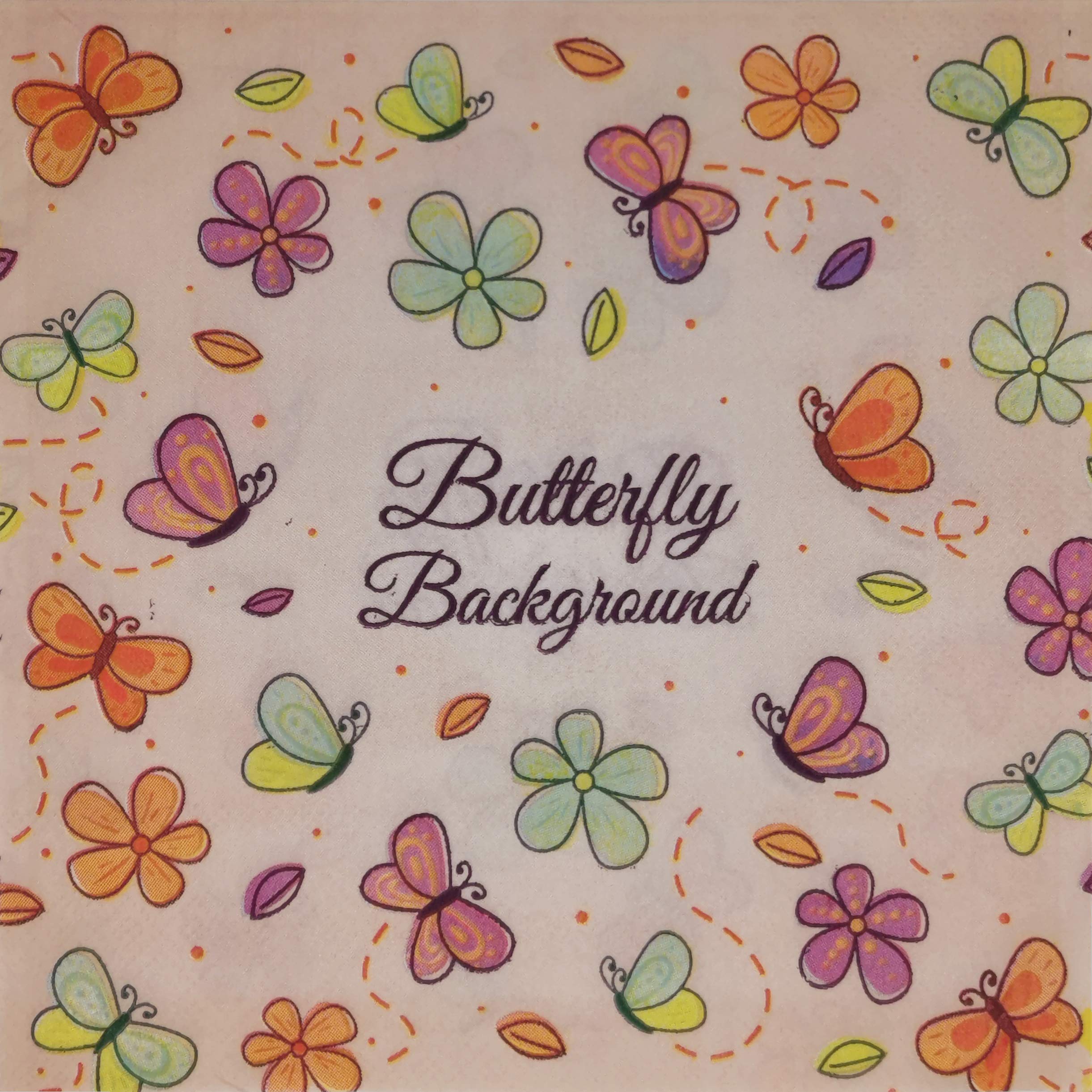Zelten Colored Paper Napkins, 20 Count Shabby Chic Napkins for Wedding, Dinner Tea Party Shower Cocktail Napkins (Butterfly Background)
