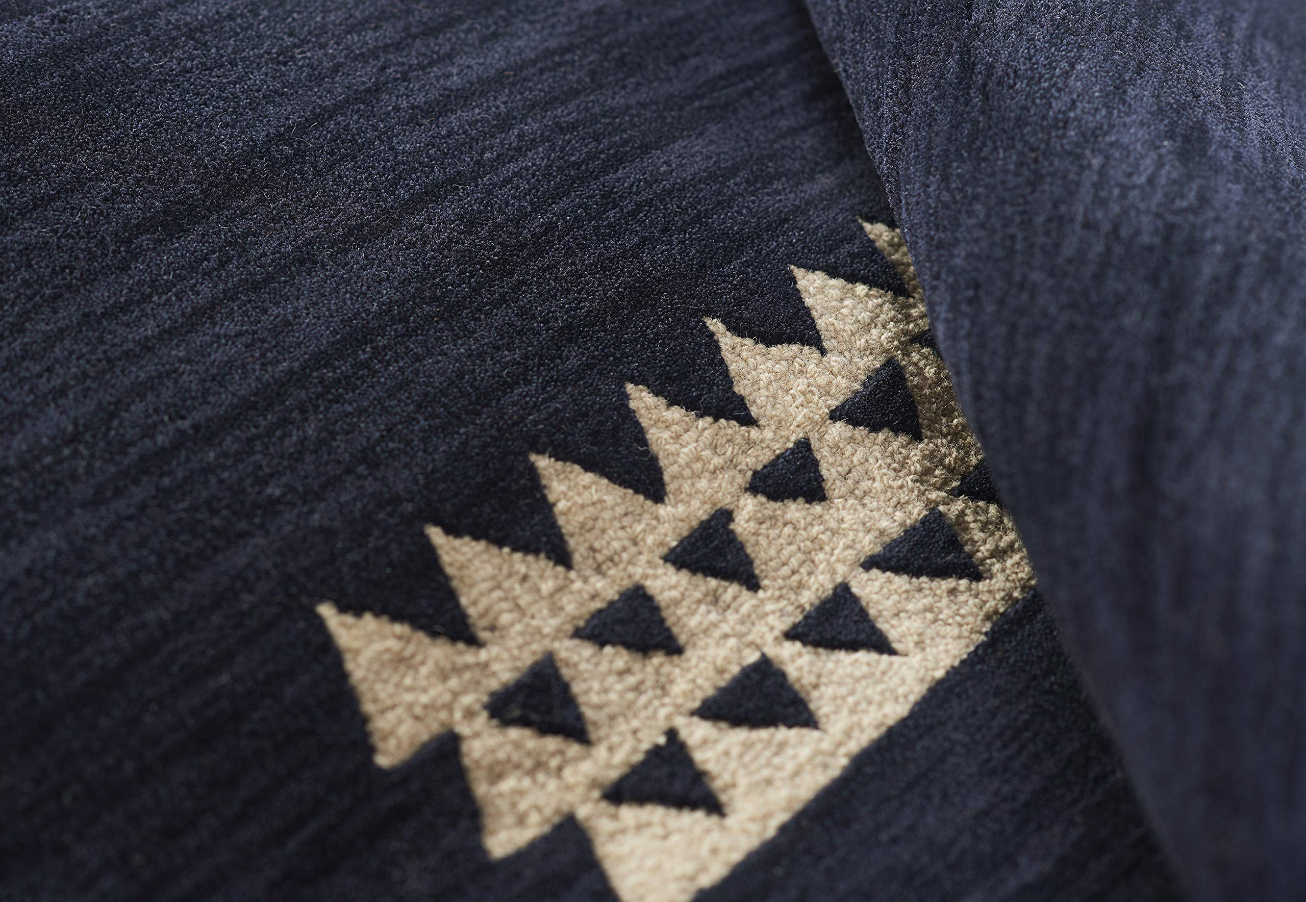 Momeni Simba Wool Hand Tufted Contemporary Indoor Area Rug, Navy, 5' X 8'
