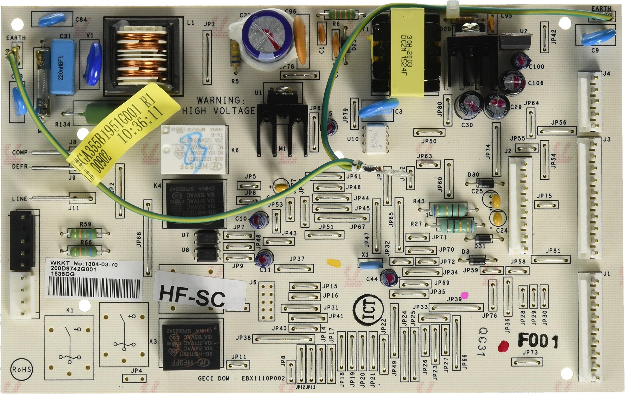 WR55X10832 GE Refrigerator Board Asm Main Control