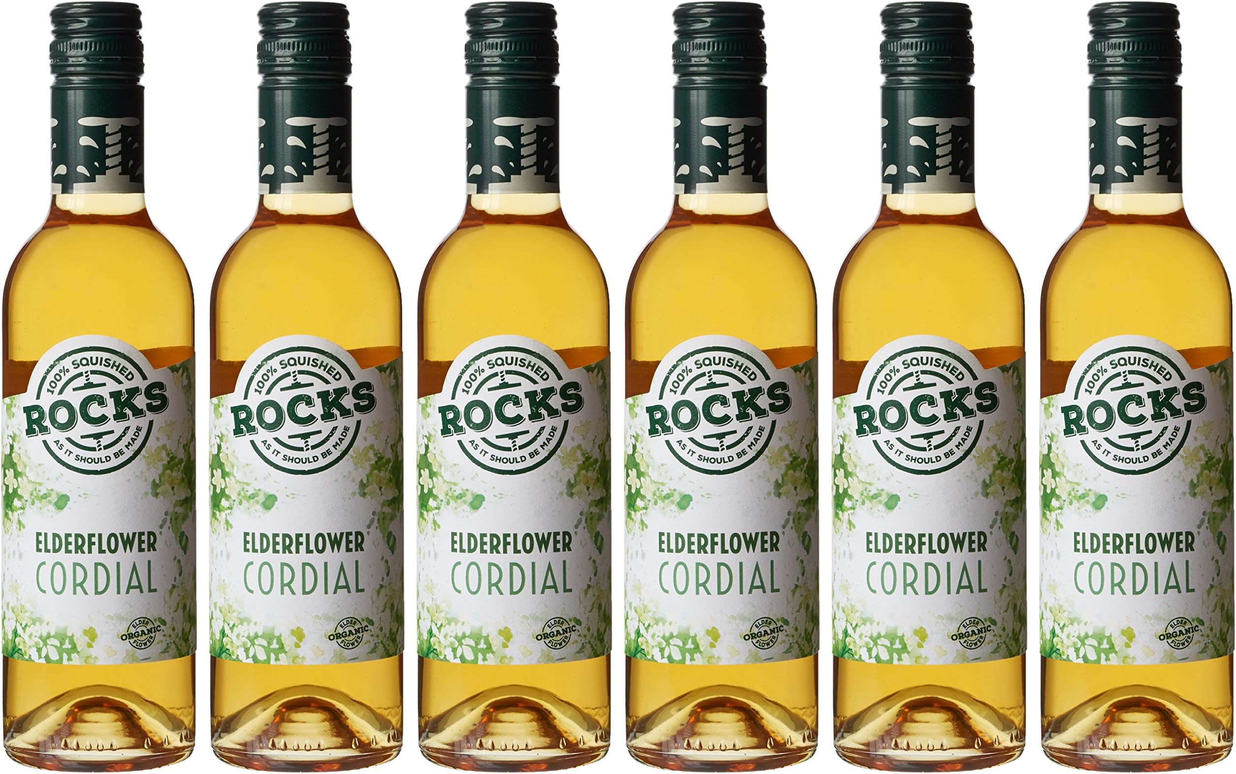 Rocks Organic Elderflower Cordial 360 ml (Pack of 6)