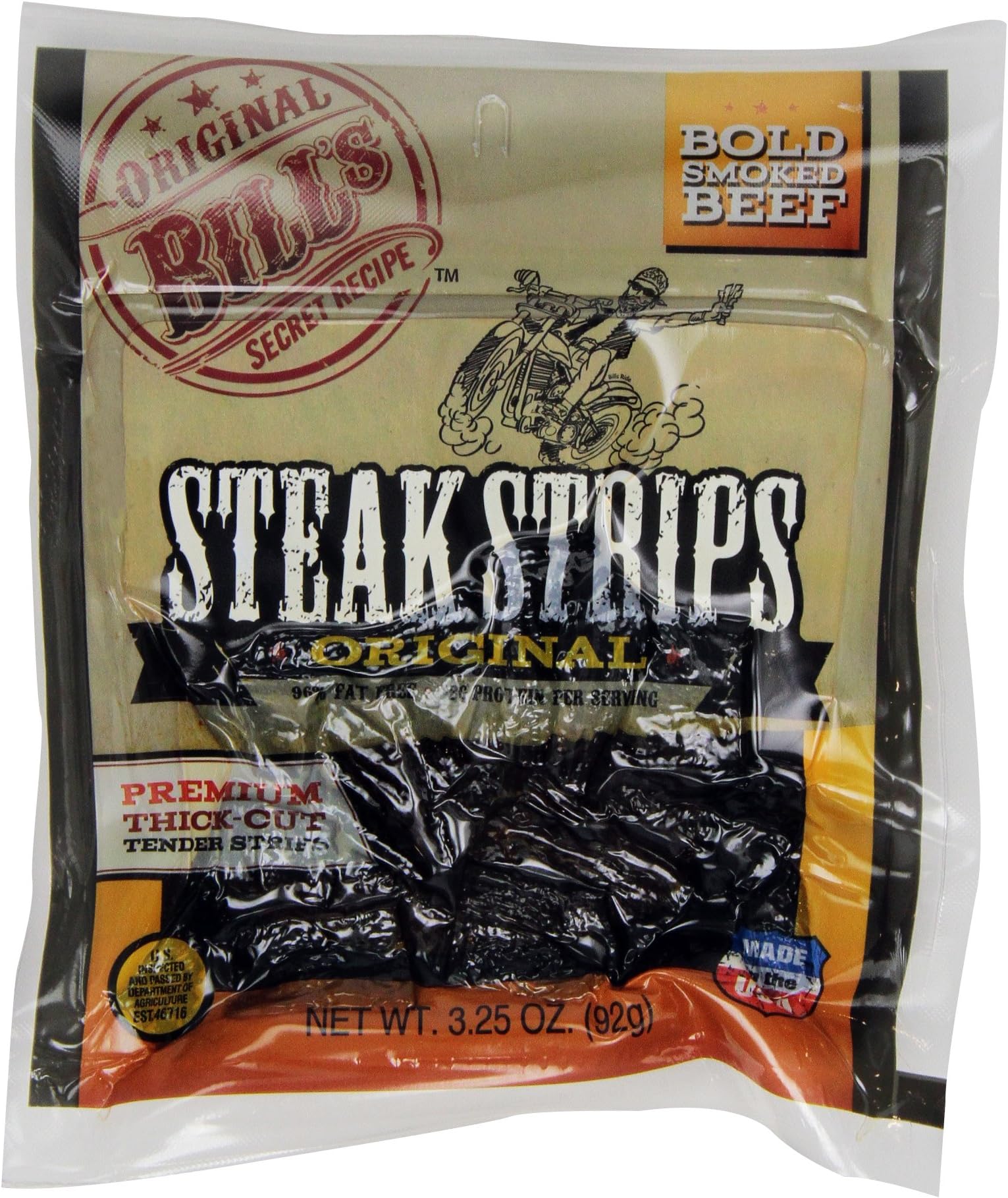 Original Bills Steak Strips, 3.25 Ounce