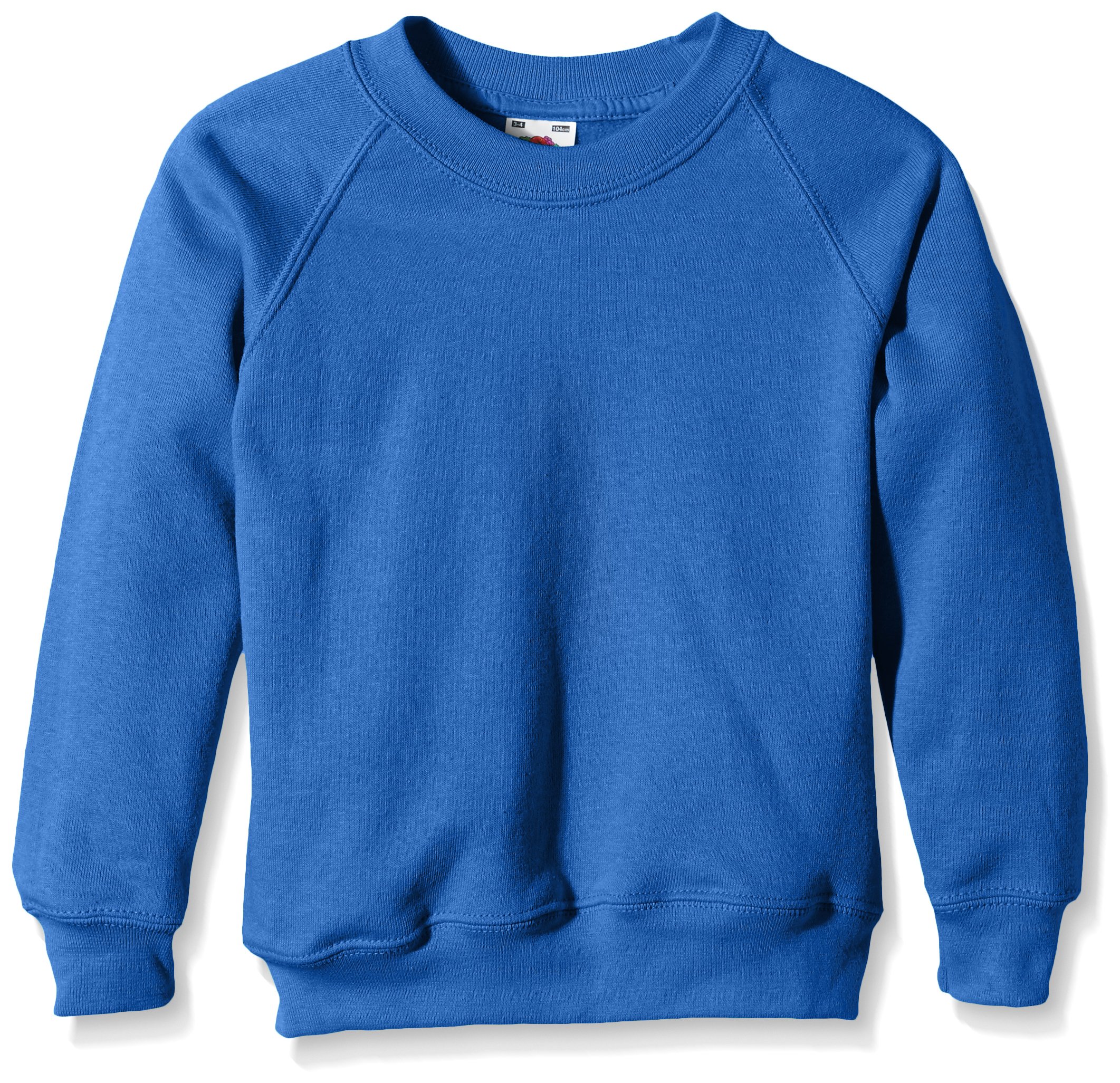 Fruit of the Loom Unisex Kids Raglan Classic Sweater, Royal, 14-15 Years (Manufacturer Size:36)