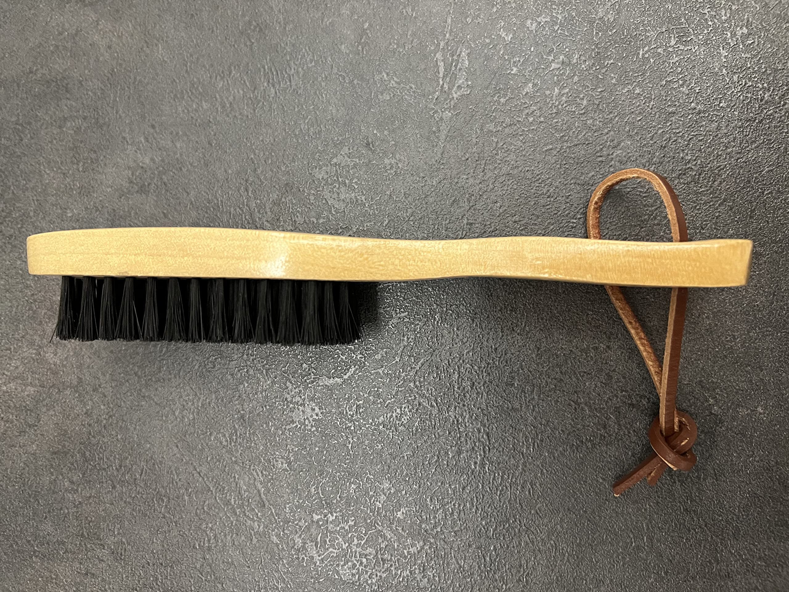 Easy way Wood Beard Brush medium soft bristle With leather strap Men's Shaving Mustache Comb Beard Grooming Personal & Professional Shaving Tool Good for home, car and barber shop