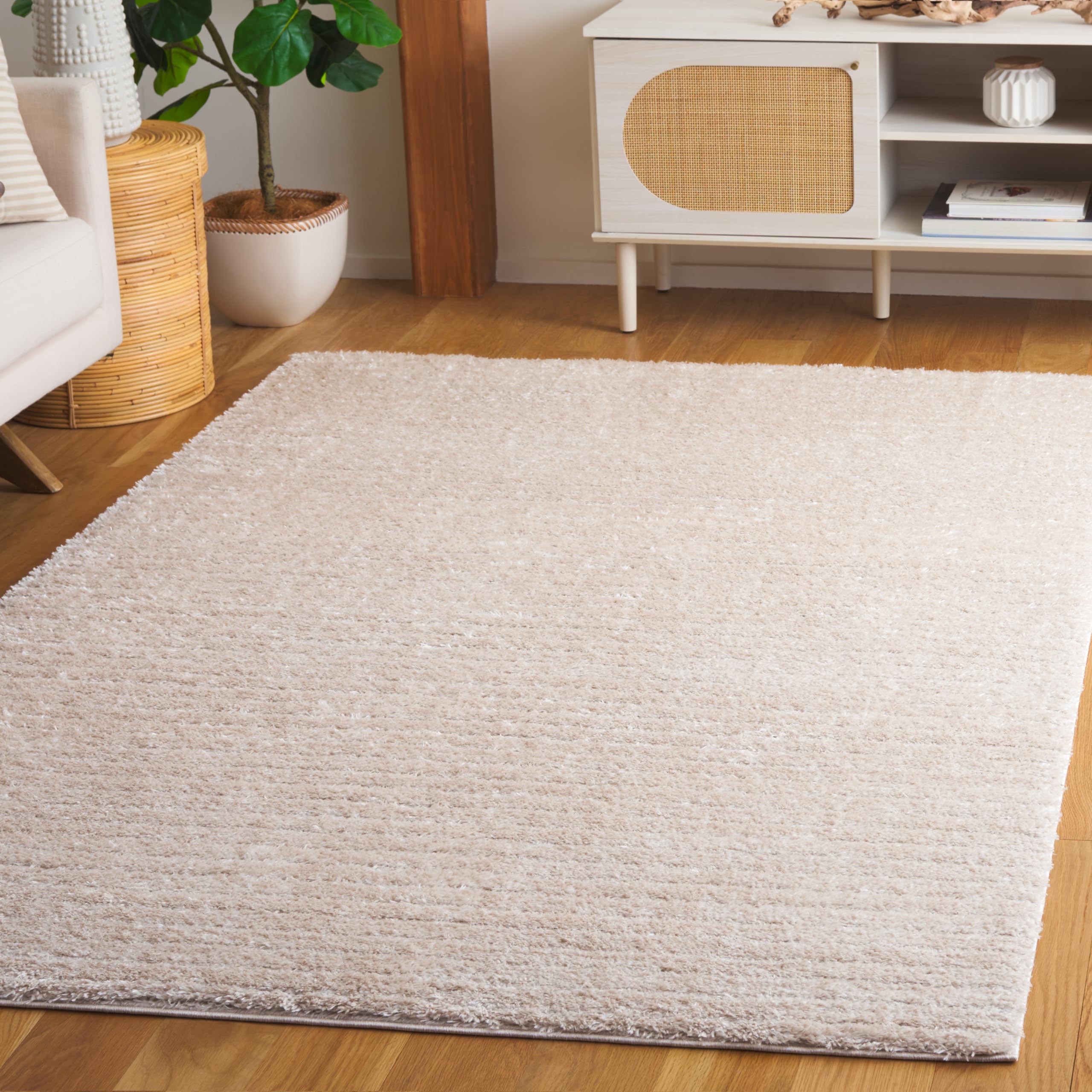 Safavieh Tahoe Shag Collection - Alfombra Peluda para salón, Comedor, Dormitorio, Color Crema, 152 x 229 cm