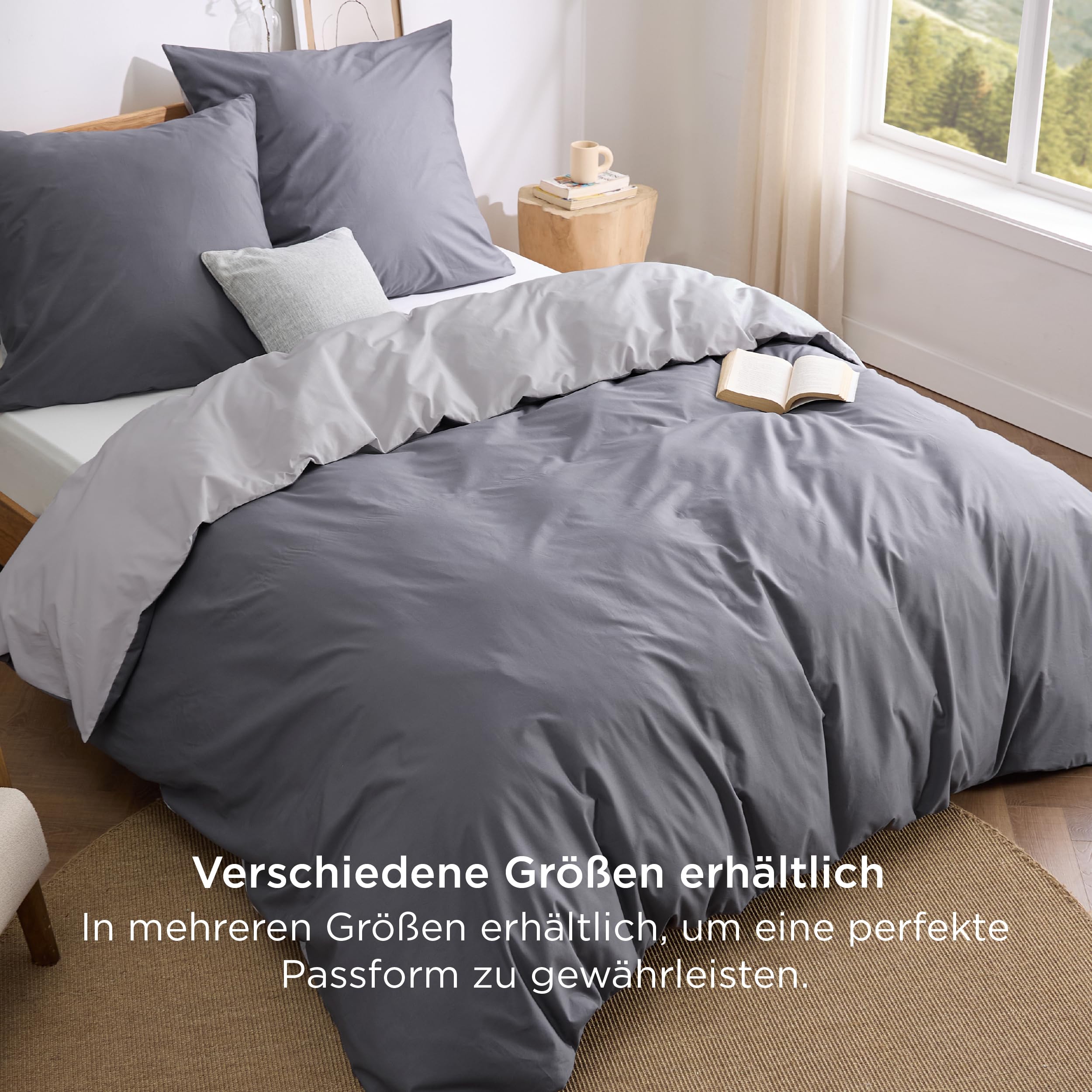 R.SHARE Beddengoedset, 155 x 220 cm, katoen, beige, 2-delig, 1