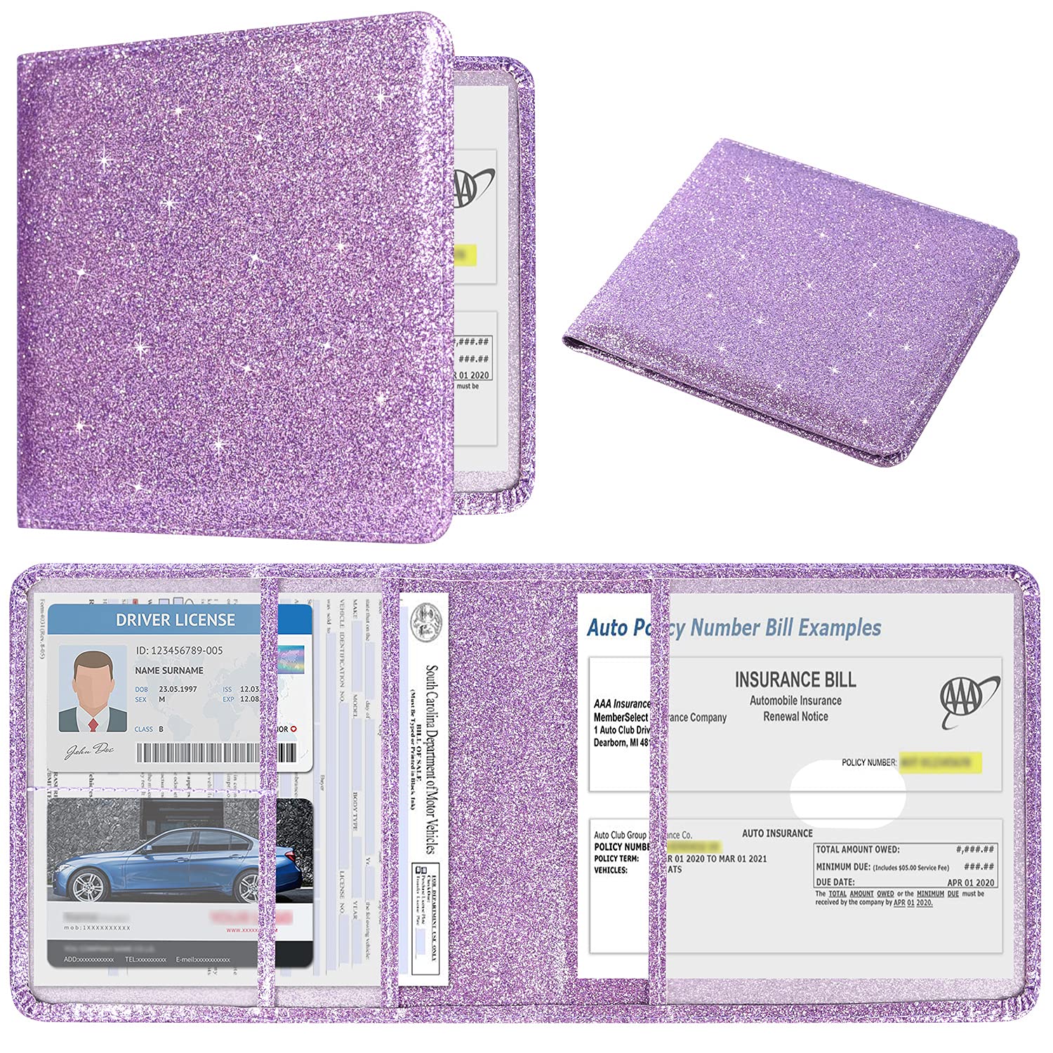 Buy DMLuna Car Registration and Insurance Holder, Leather Vehicle Card
