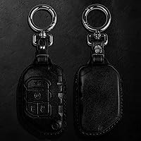 Vista 6 de Tukellen Funda de cuero para llavero Jeep Wrangler Gladiator Sahara Rubicon con 4 botones (negro)