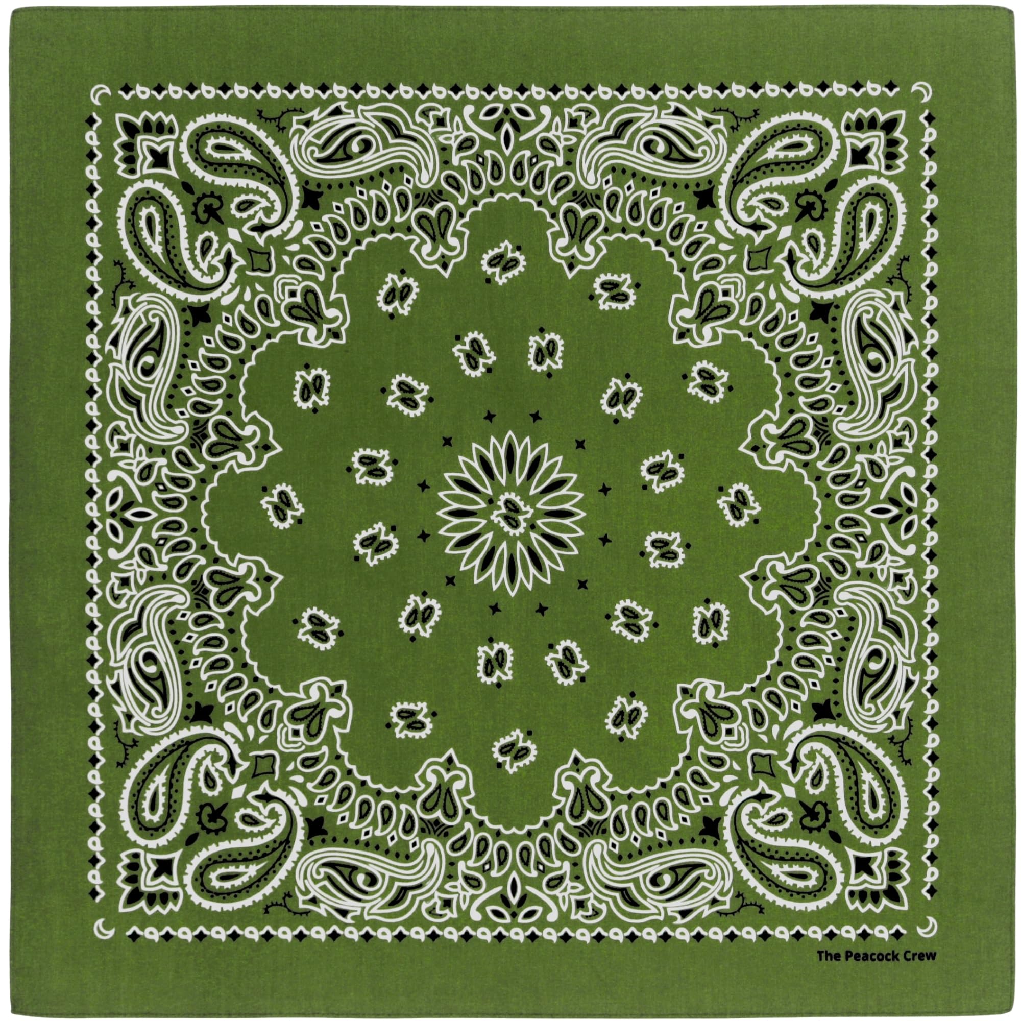 The Peacock Crew Premium Soft Cotton Designer Bandana for Men and Women 22x22 in