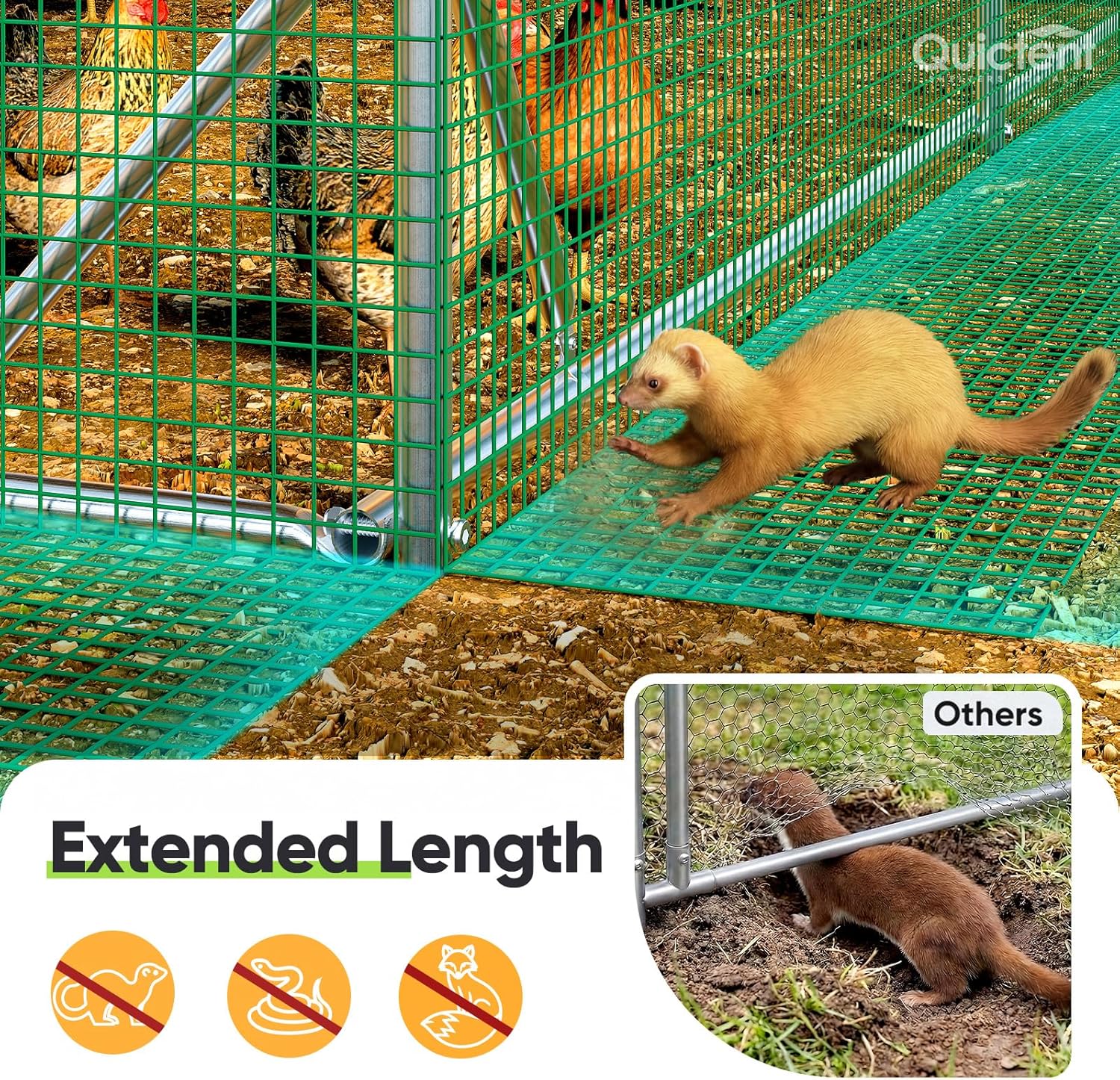Quictent Advanced Series 18x9 ft Metal Chicken Coop Run with Wooden Nesting Box, Large Walk-in Outdoor Poultry Cage Heavy Duty Predator Proof Hen Duck Rabbit Farm Pen House, Waterproof Anti-UV Cover