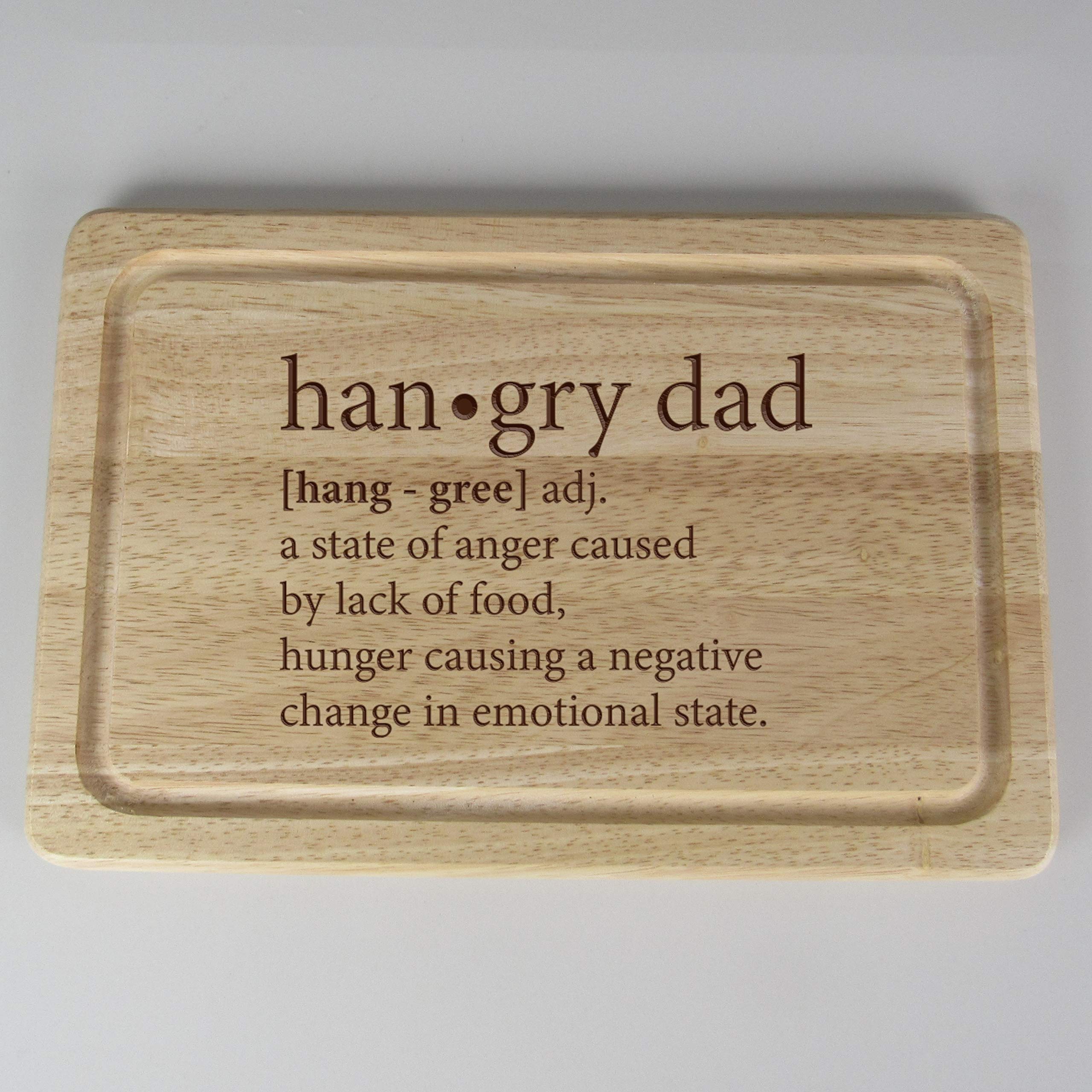 eBuyGB Personalised Cheeseboard Wooden Hangry Dad Dictionary Definition Rectangle Chopping Board, Wood, Without Message on Back - Image 4