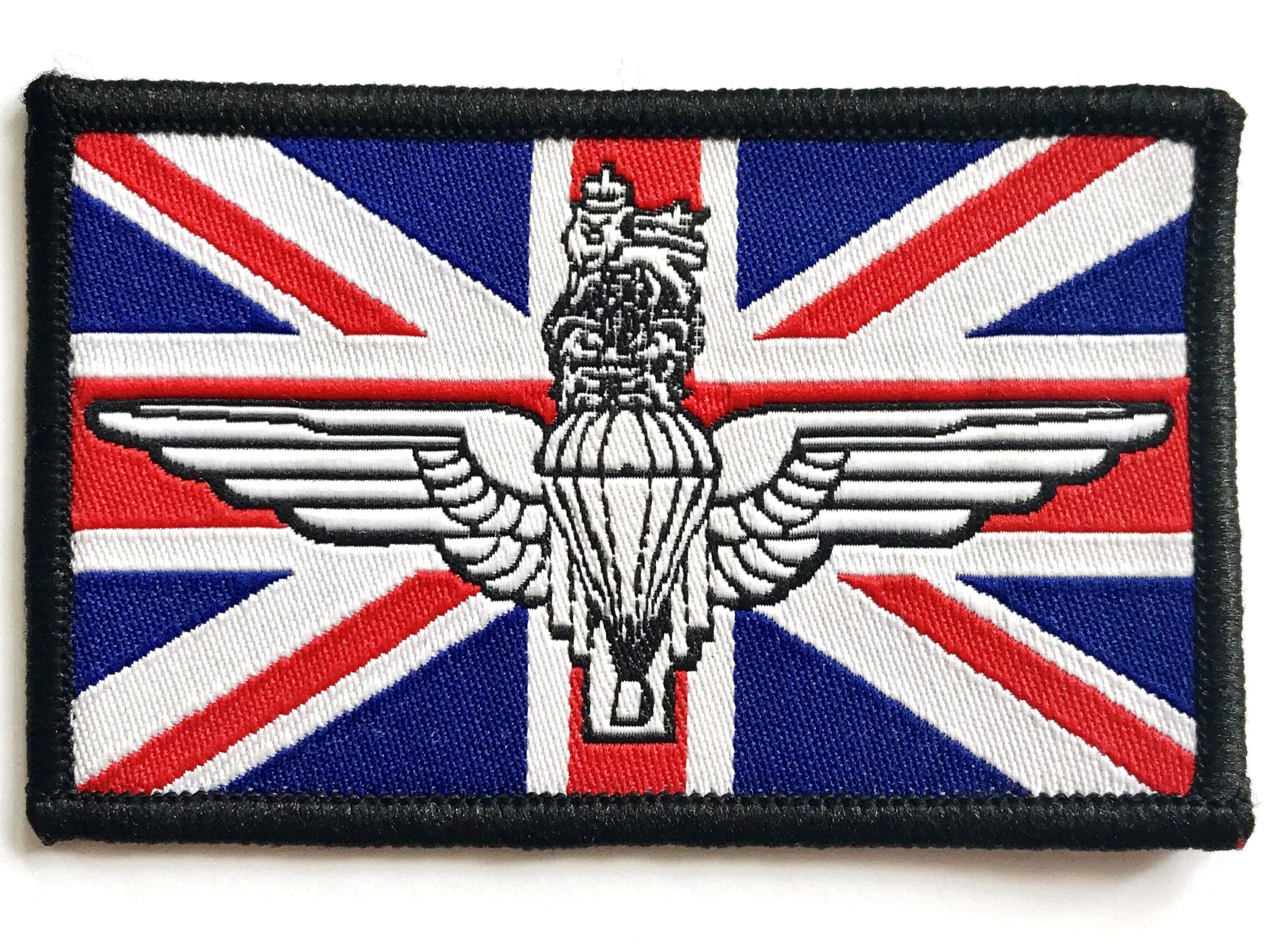 forces PARATROOPER UNION JACK PATCH sew on army R/W/B military para wings flag badge UK