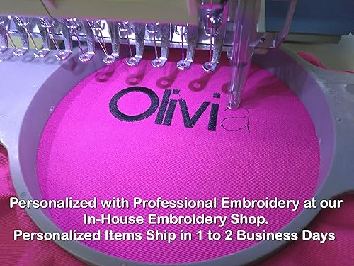 Miniatura 3 de My Little Doc Delantal personalizado para niños con diseño de bordado de flores de niña Mommys Tela de sarga de poliésteralgodón, Rosado