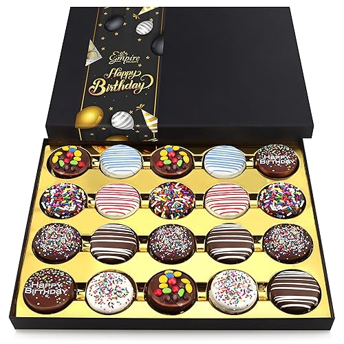 Miniatura 9 de Cesta de regalo de galletas de cumpleaños para hombres y mujeres – Galletas de chocolate gourmet, golosinas de feliz cumpleaños para regalos